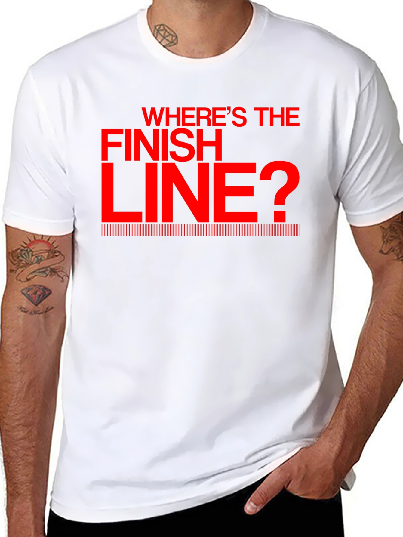 Black Where's the Finish Line? Black T-Shirt view 8