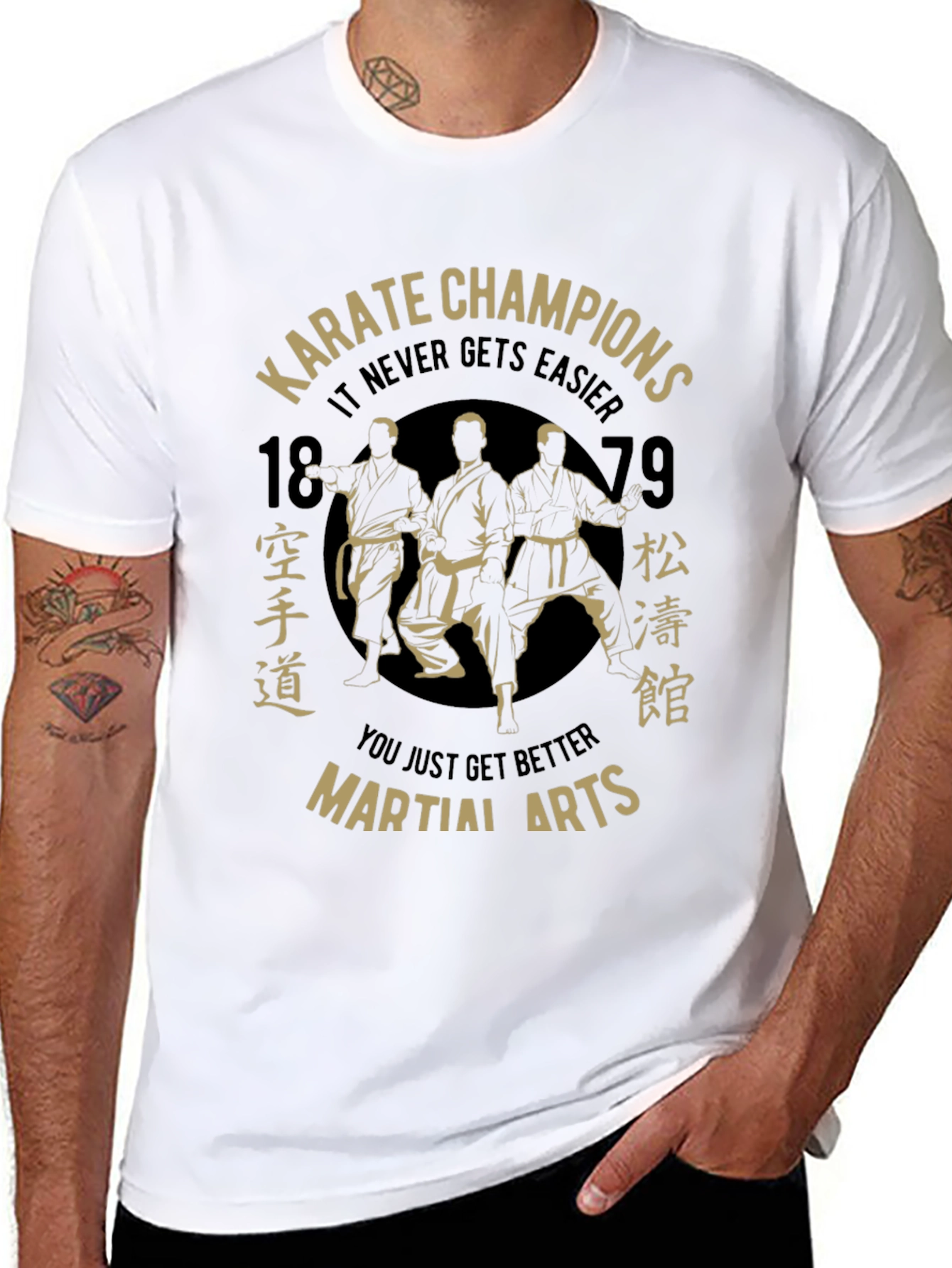 Black Karate Champions Martial Arts Black T-Shirt view 8
