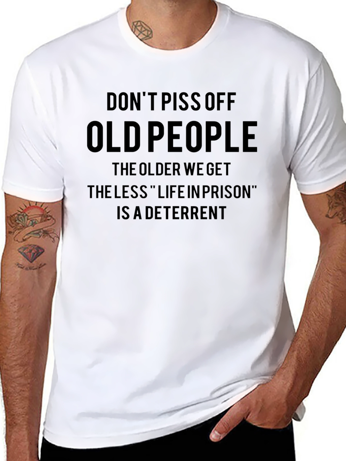 Black Don't Piss Off Old People Graphic T-Shirt view 8