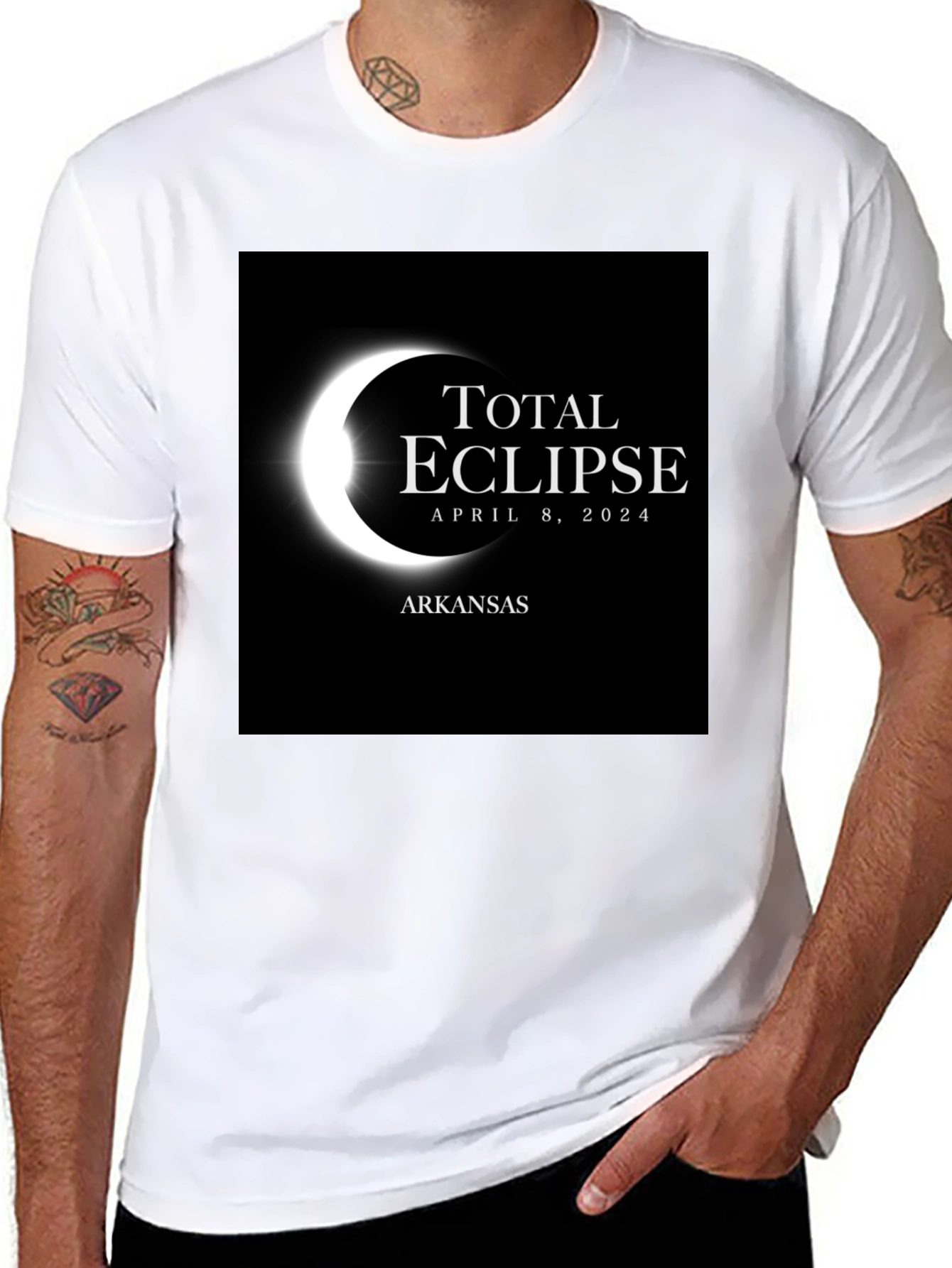 Black Total Eclipse Arkansas April 8, 2024 T-Shirt view 8