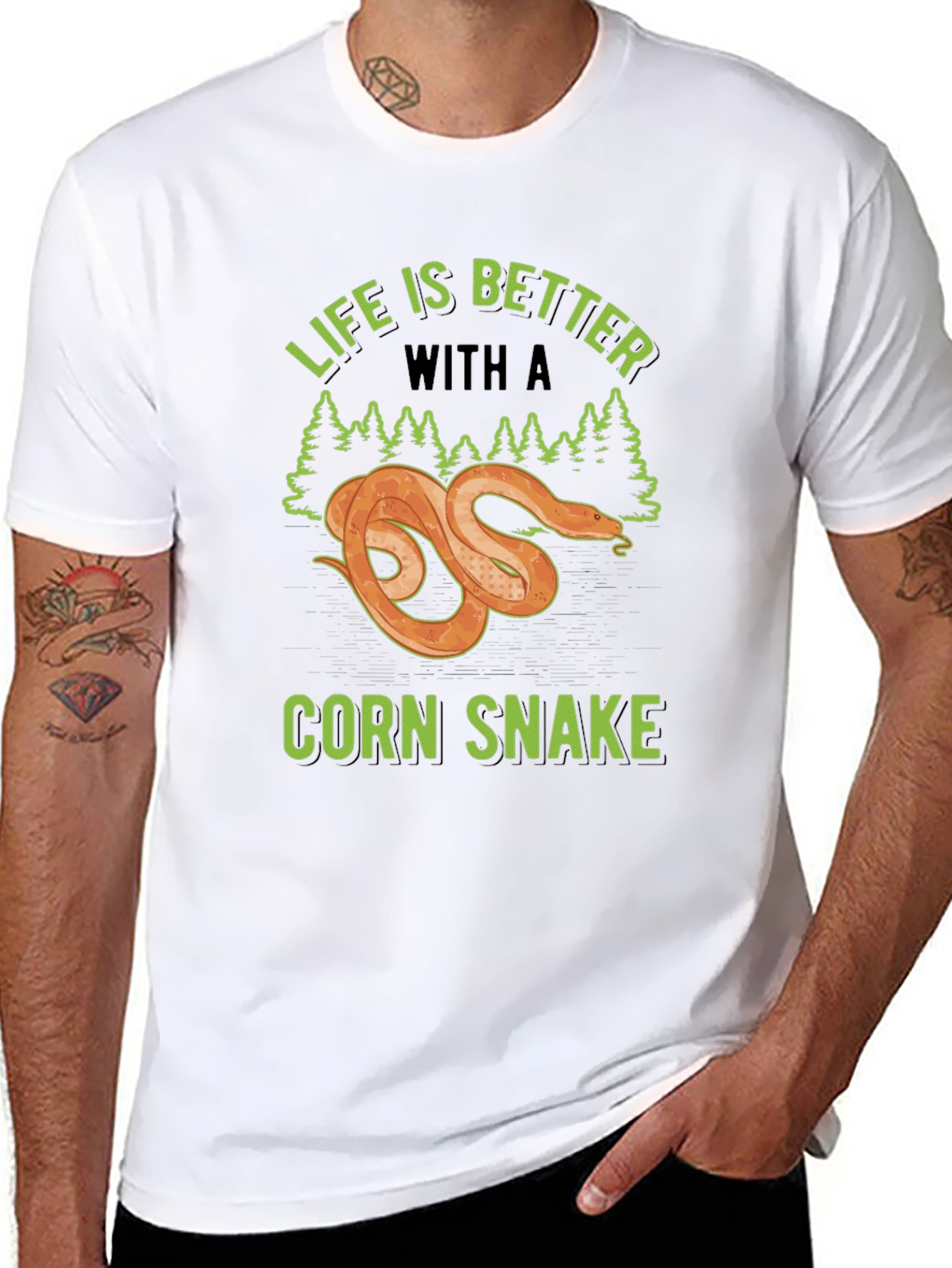 Black Life is Better with a Corn Snake Graphic T-Shirt view 8