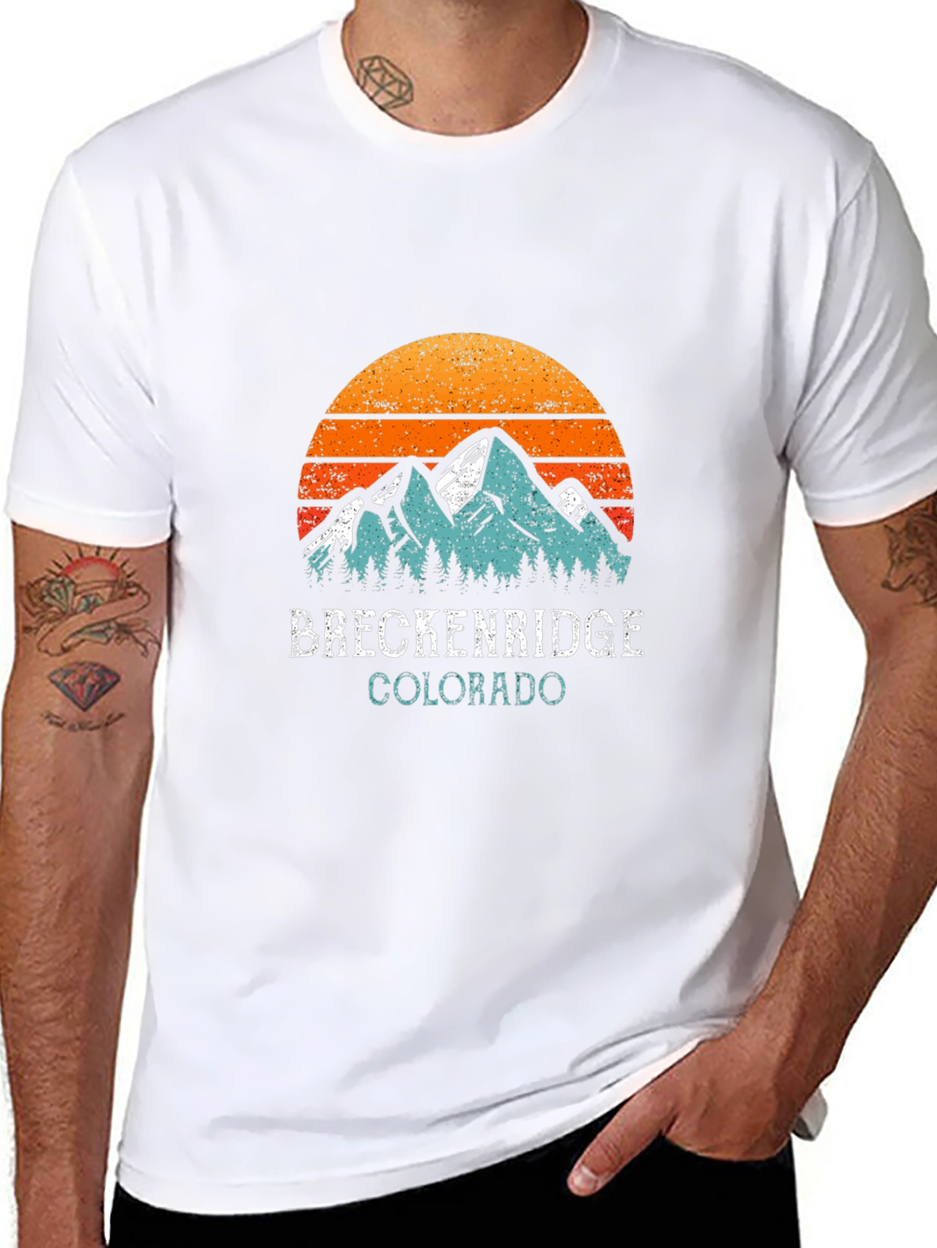 Black Breckenridge Colorado Vintage Style T-Shirt view 8