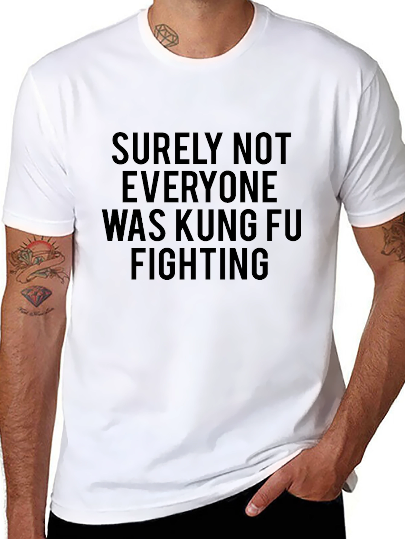 Black Kung Fu Fighting Funny Graphic Tee view 8