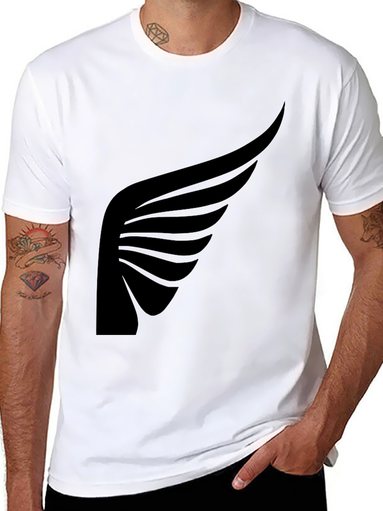 Black Black Wing Graphic Tee - Stylish Men's T-Shirt view 8