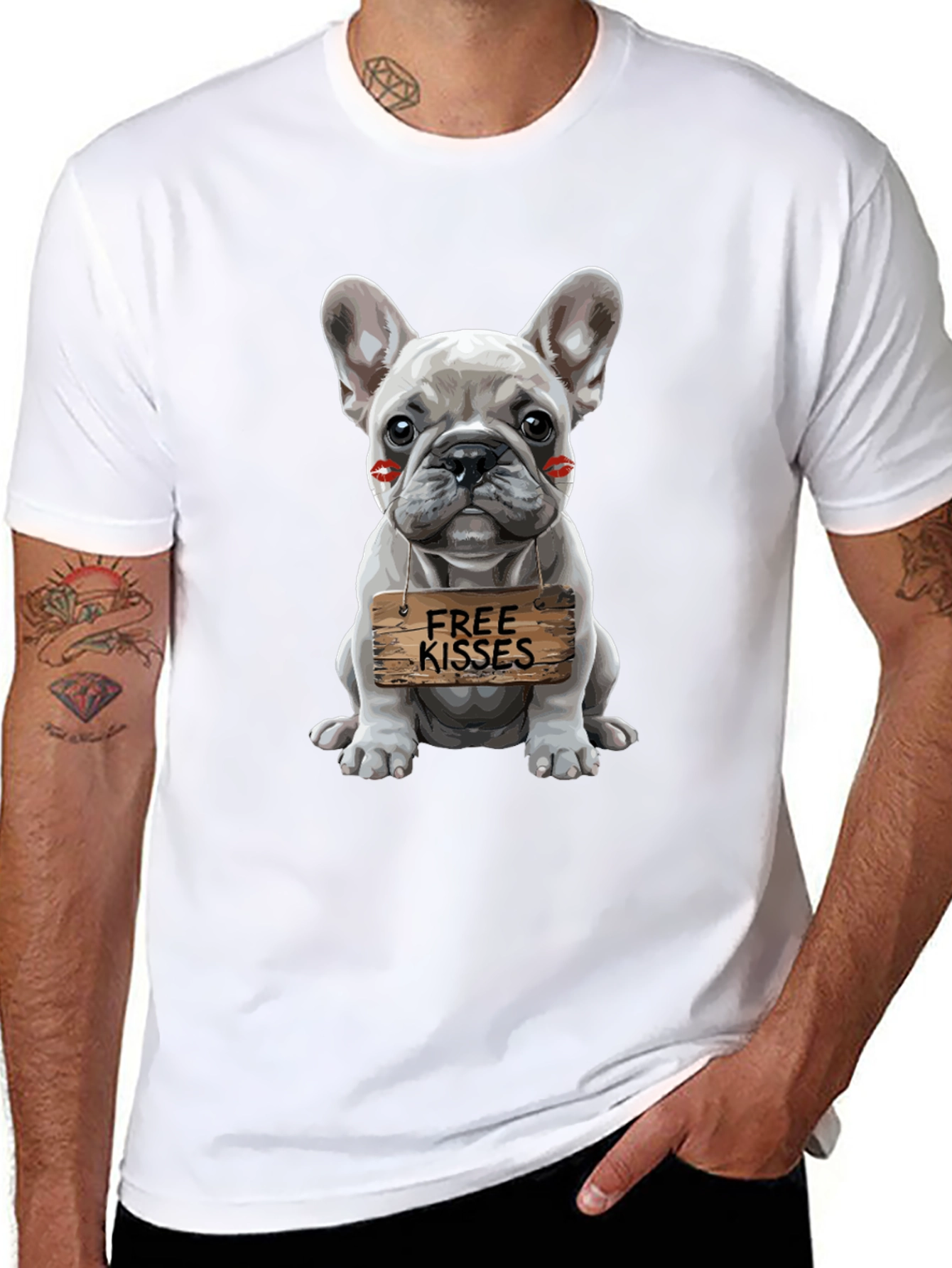 Black Dog Kisses Graphic Tee view 8