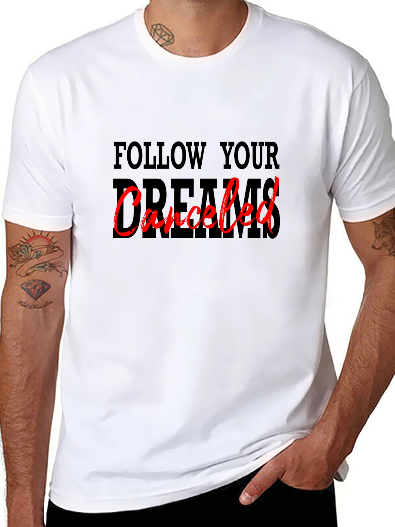 Black Follow Your Dreams Canceled Graphic Tee view 8