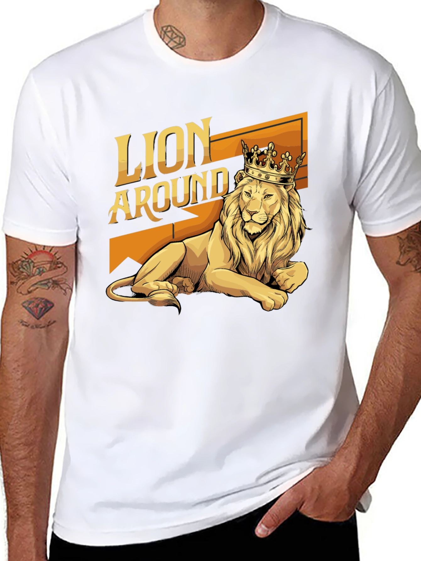 Black Lion Around T-Shirt - King of the Jungle Graphic Tee view 8
