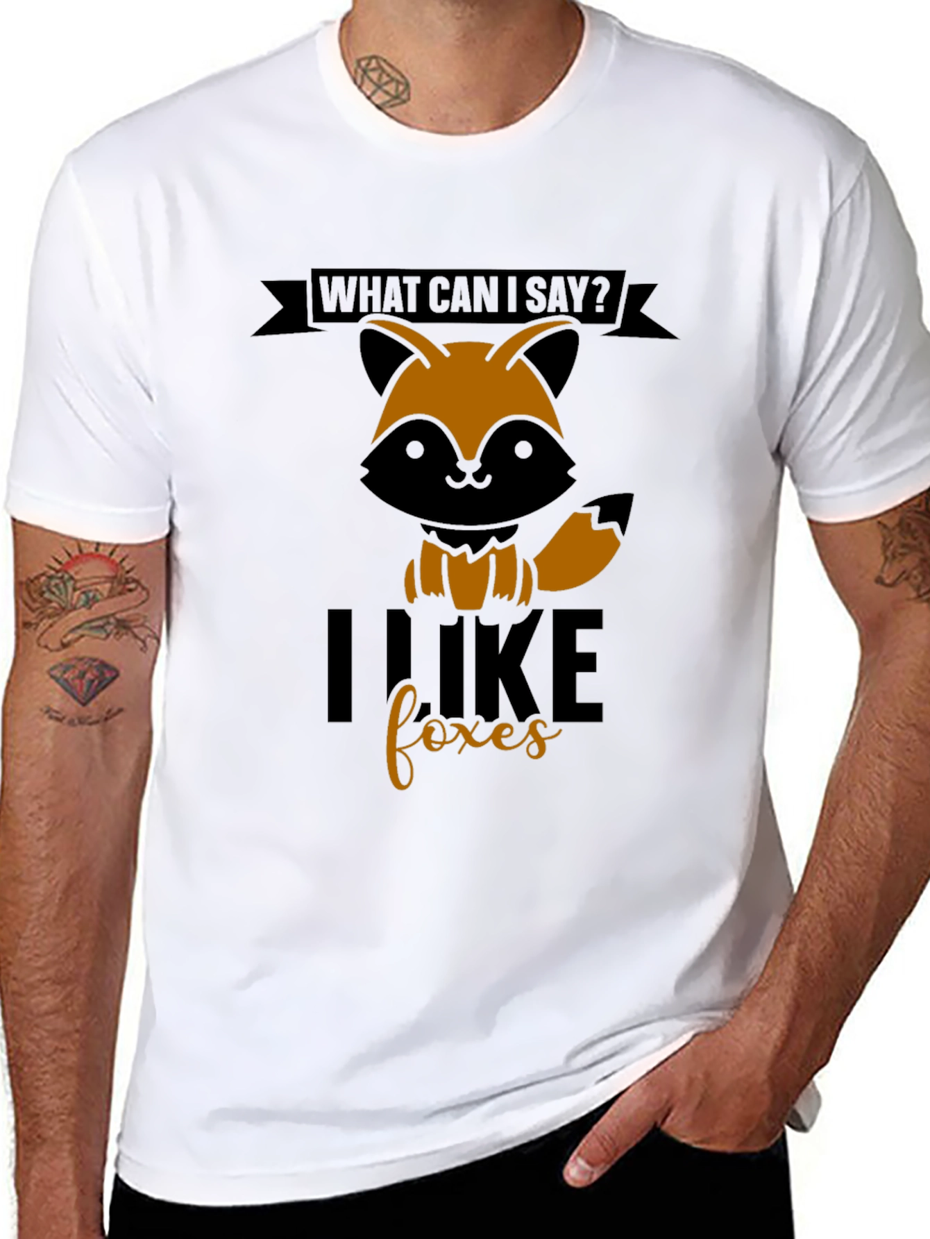 Black I Like Foxes T-Shirt - Graphic Tee for Animal Lovers view 8