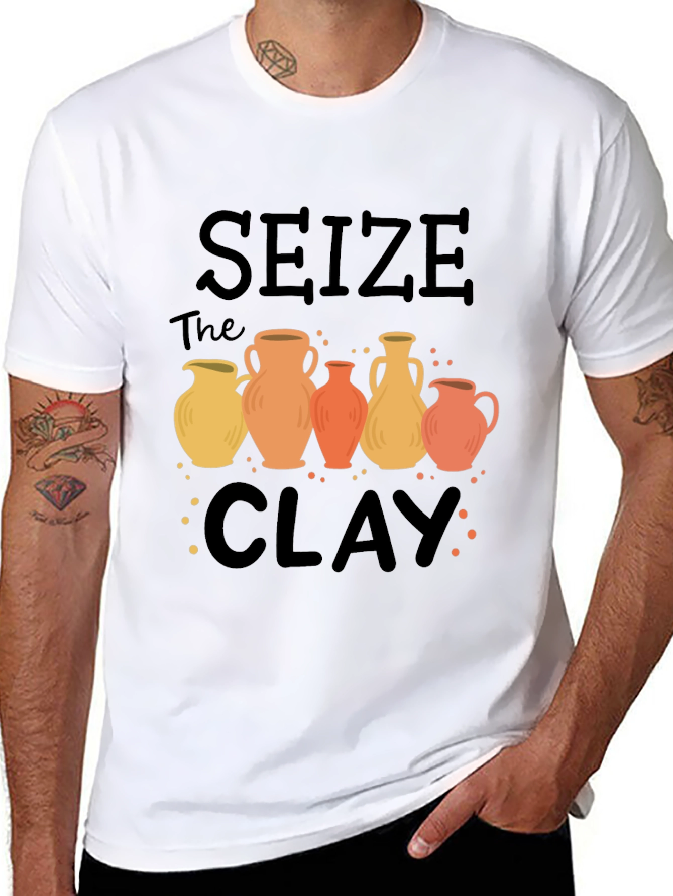 Black Seize The Clay Pottery T-Shirt view 8