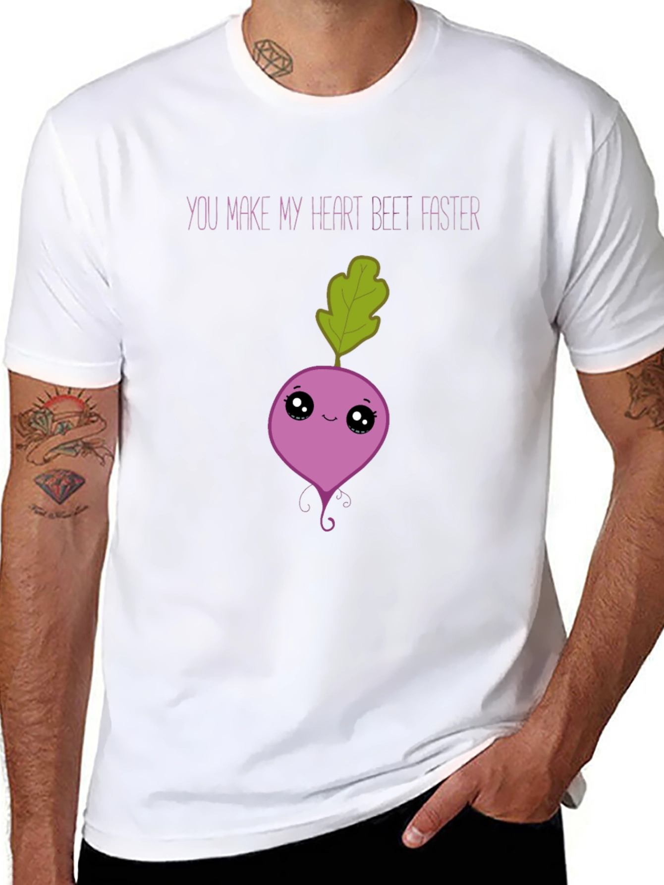 Black Beet Faster T-Shirt: Funny Heart Pun Tee view 8