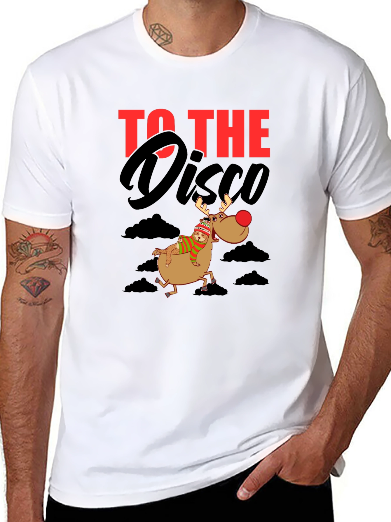 Black To The Disco Reindeer T-Shirt view 8