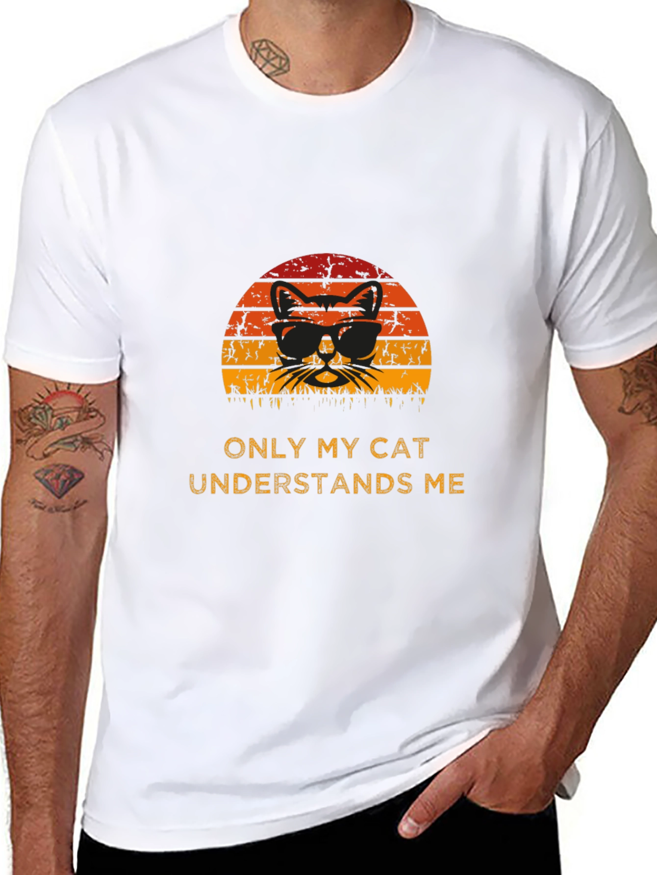 Black Cool Cat Graphic T-Shirt view 8