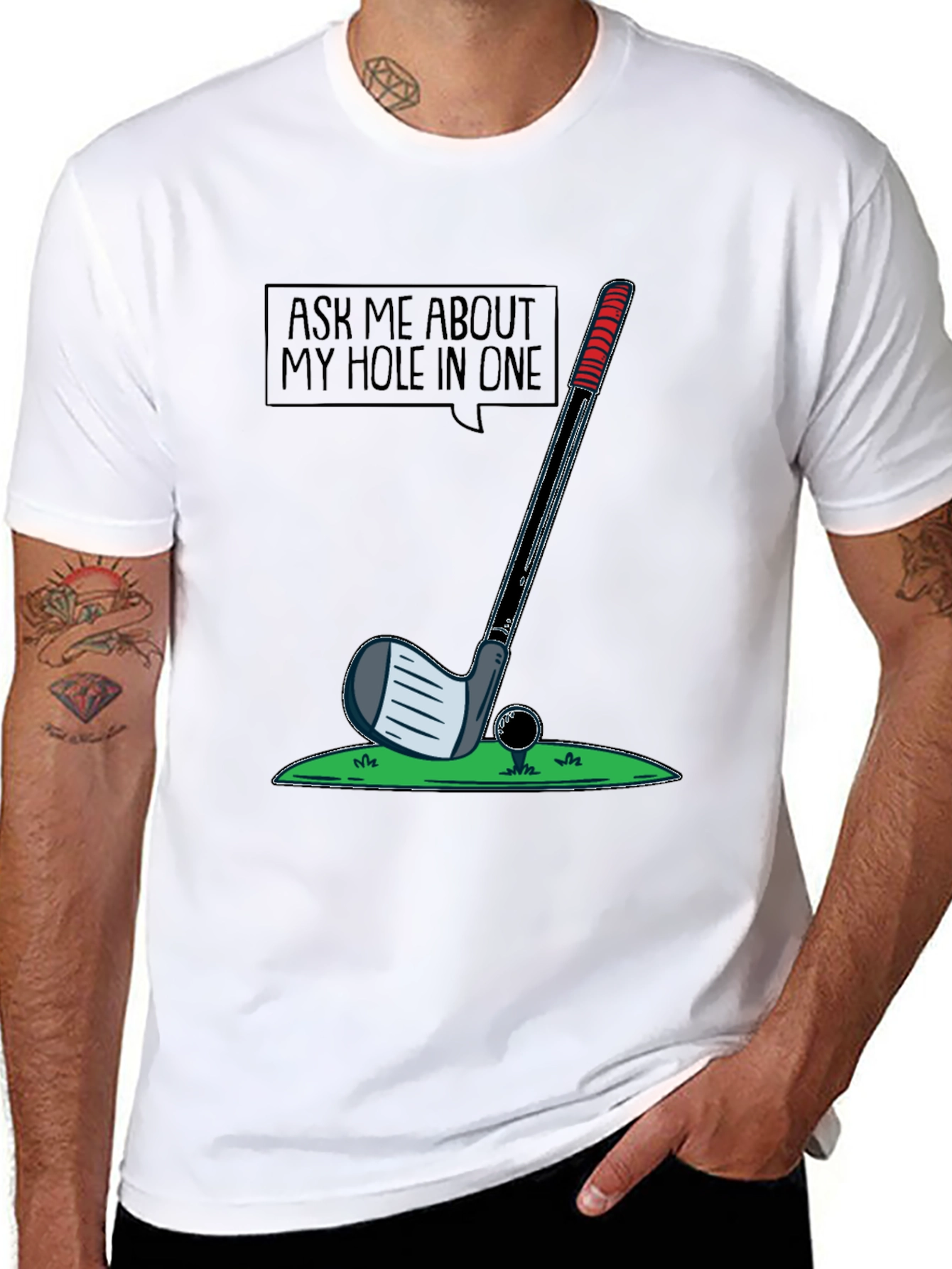Black Golf Hole in One T-Shirt - Golfer Gift view 8