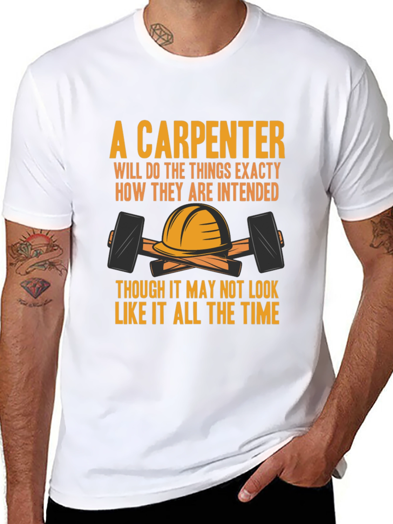 Black Carpenter T-Shirt: "A Carpenter Will..." Graphic Tee view 8