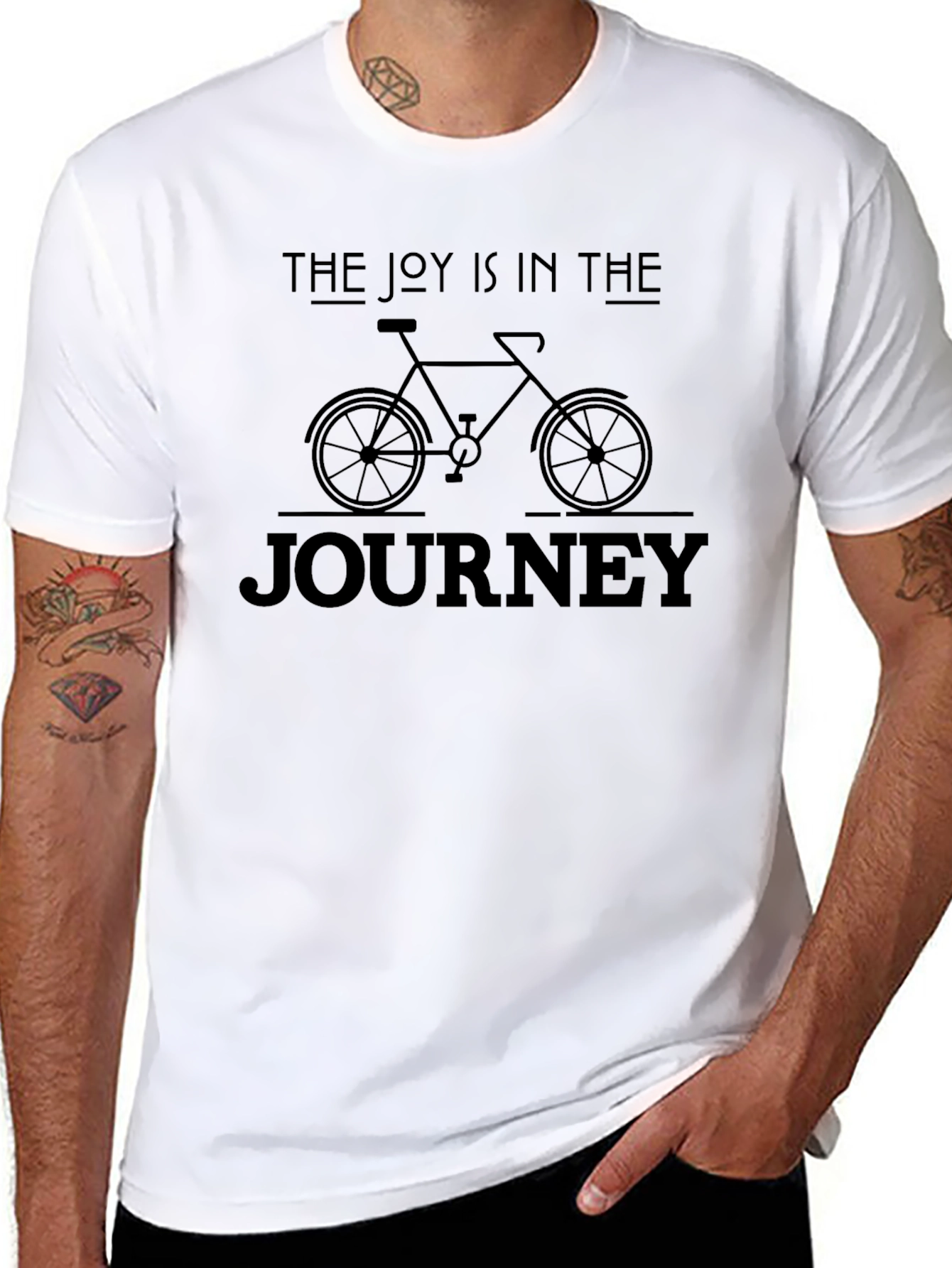 Black The Joy is in the Journey Bicycle T-Shirt view 8