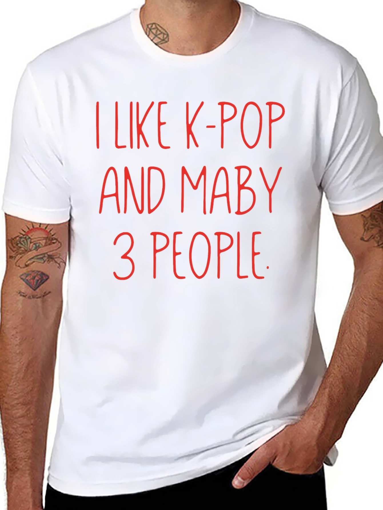 Black I Like K-Pop and Maybe 3 People T-Shirt view 8