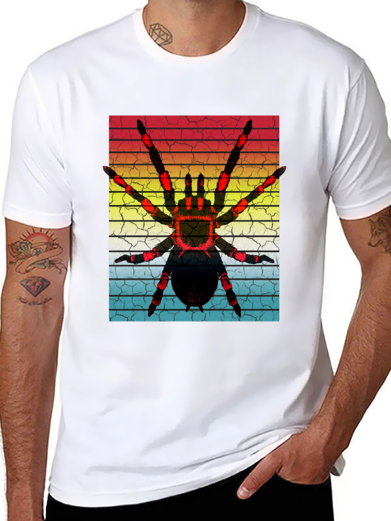 Black Vintage Spider Graphic T-Shirt view 8