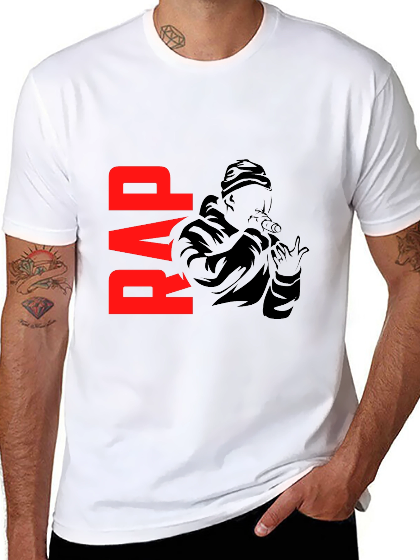 Black Rap Graphic Black T-Shirt view 8
