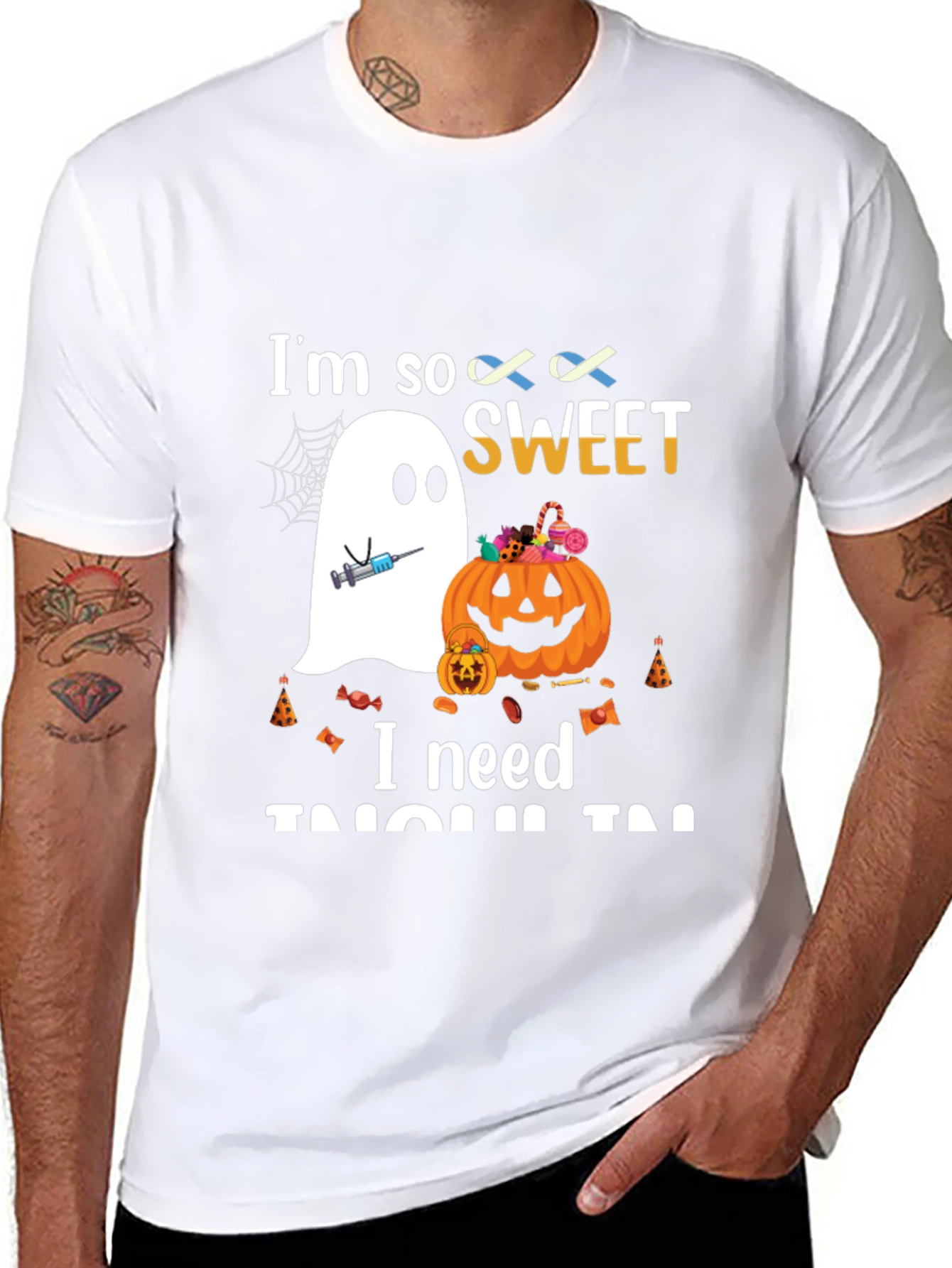 Black Halloween Diabetes Awareness T-Shirt view 8