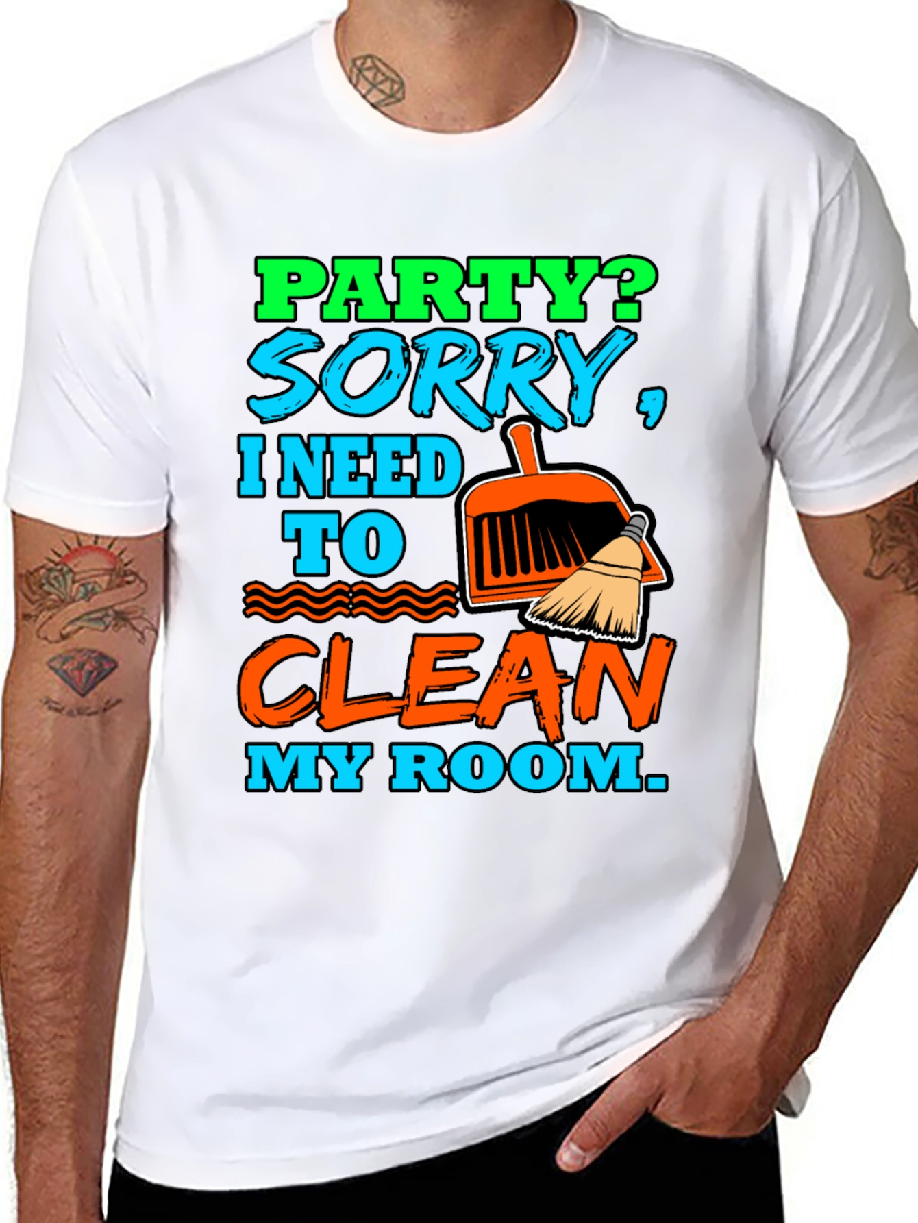 Party? Clean My Room T-Shirt - Funny Sarcastic Tee - 8