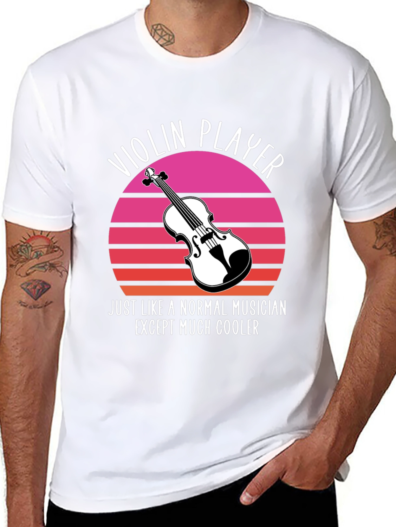 Black Violin Player T-Shirt: Musician Cool Graphic Tee view 8