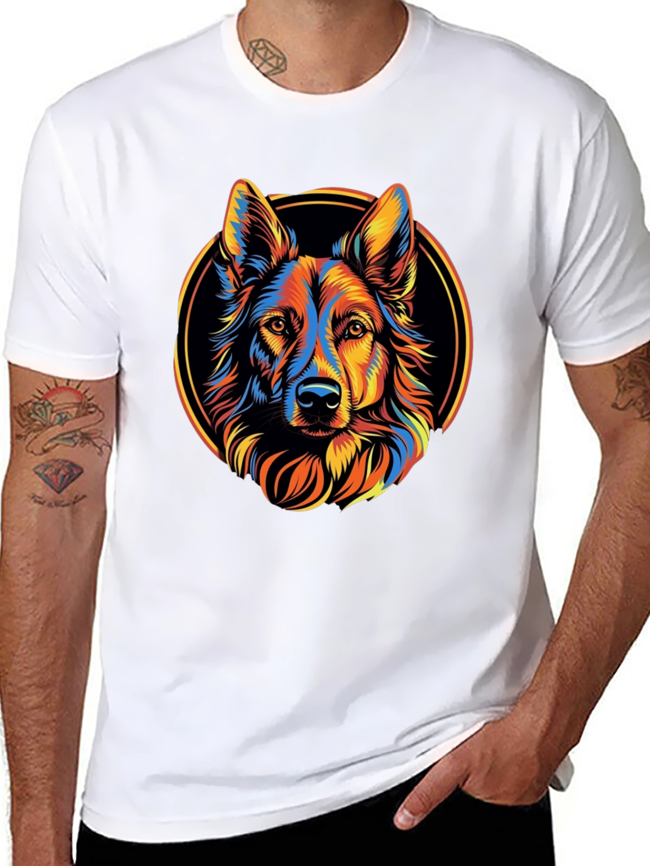 Black Dog Graphic Tee - Colorful Canine Design view 8