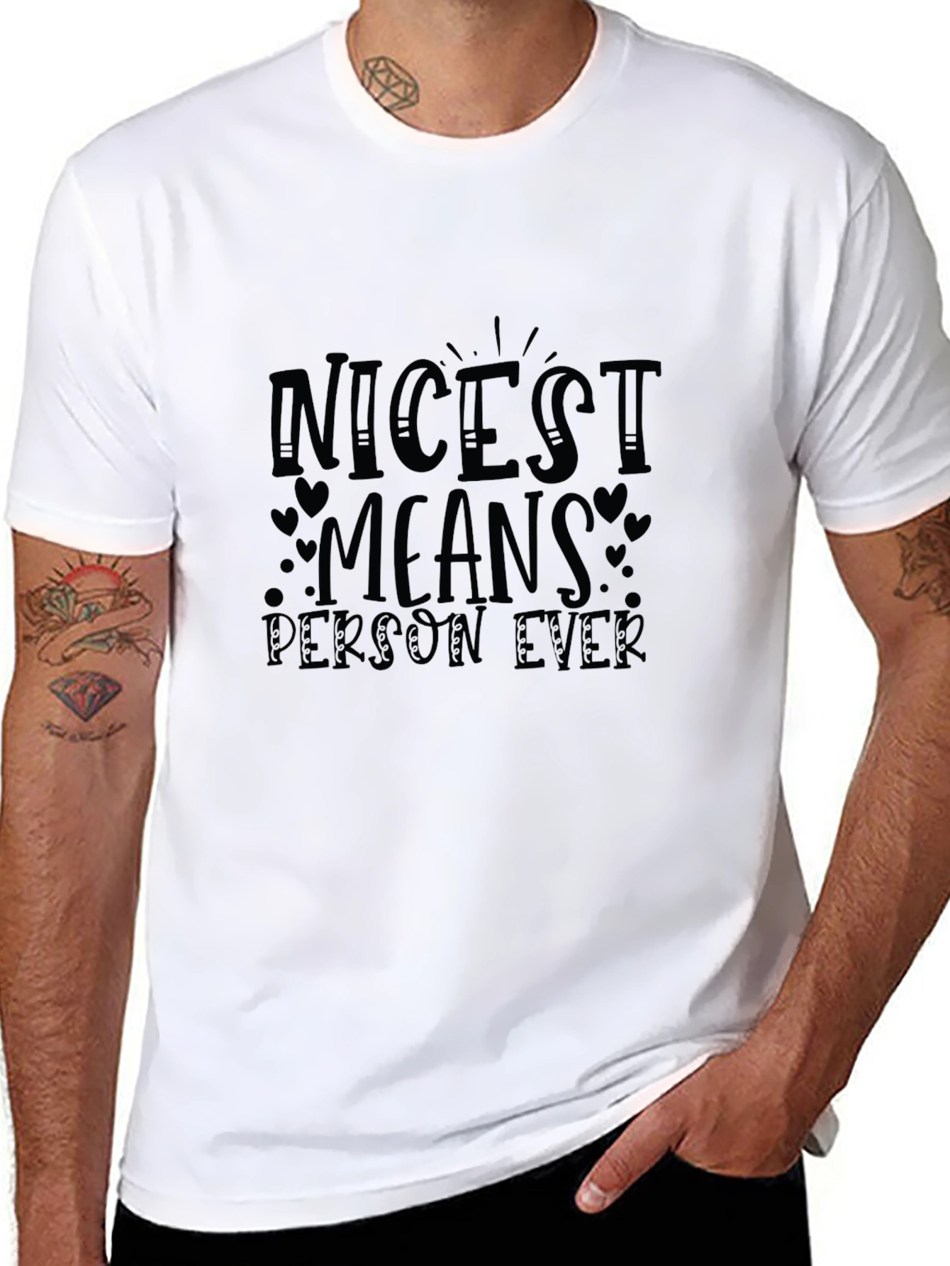 Black Nicest Means Person Ever Black Graphic Tee view 8