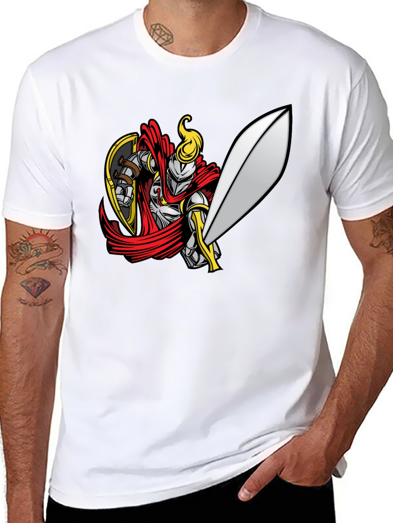 Black Knight Graphic Tee - Black Cotton T-Shirt view 8