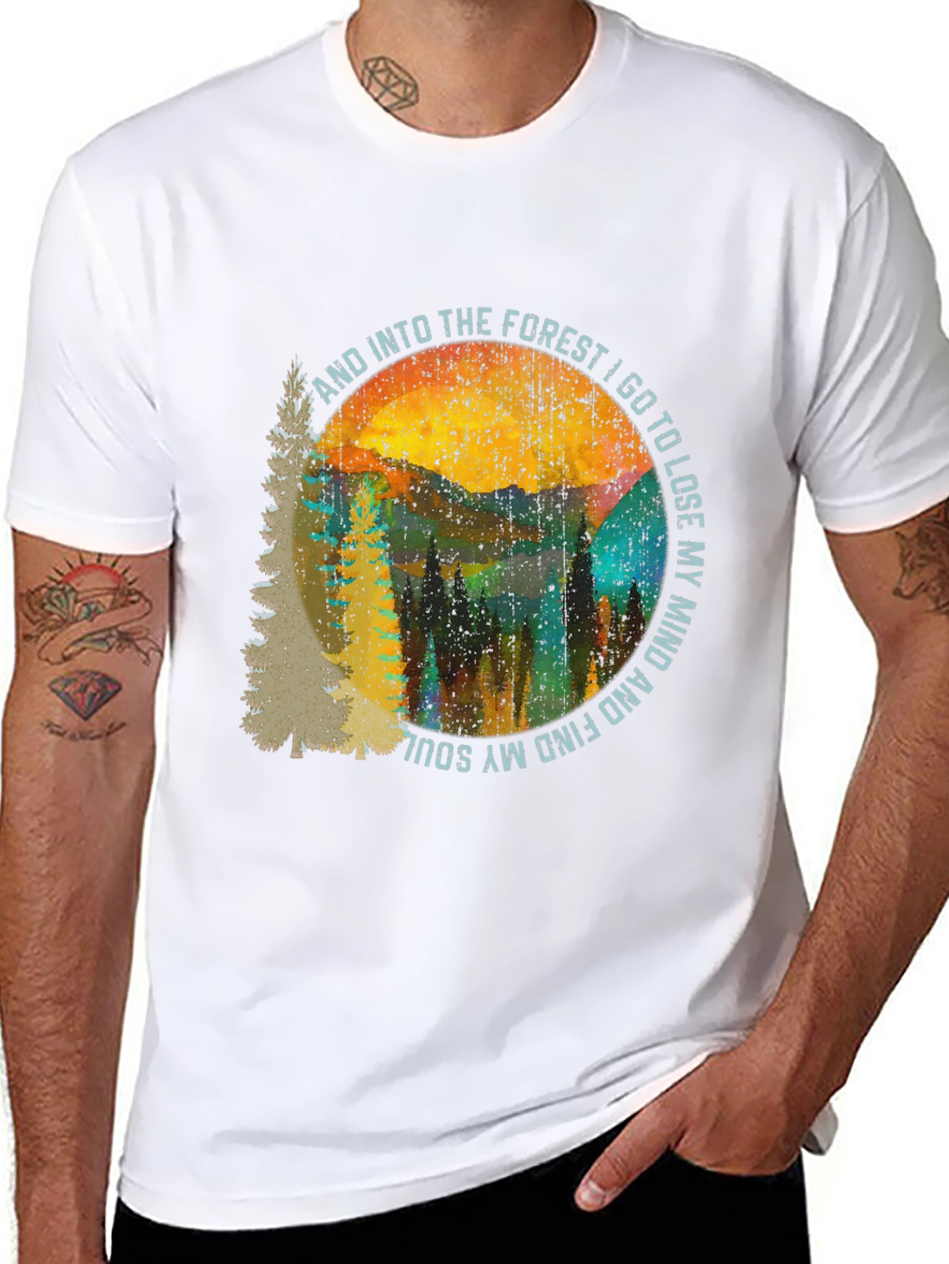 Black Into the Forest Graphic Tee - Unisex view 8