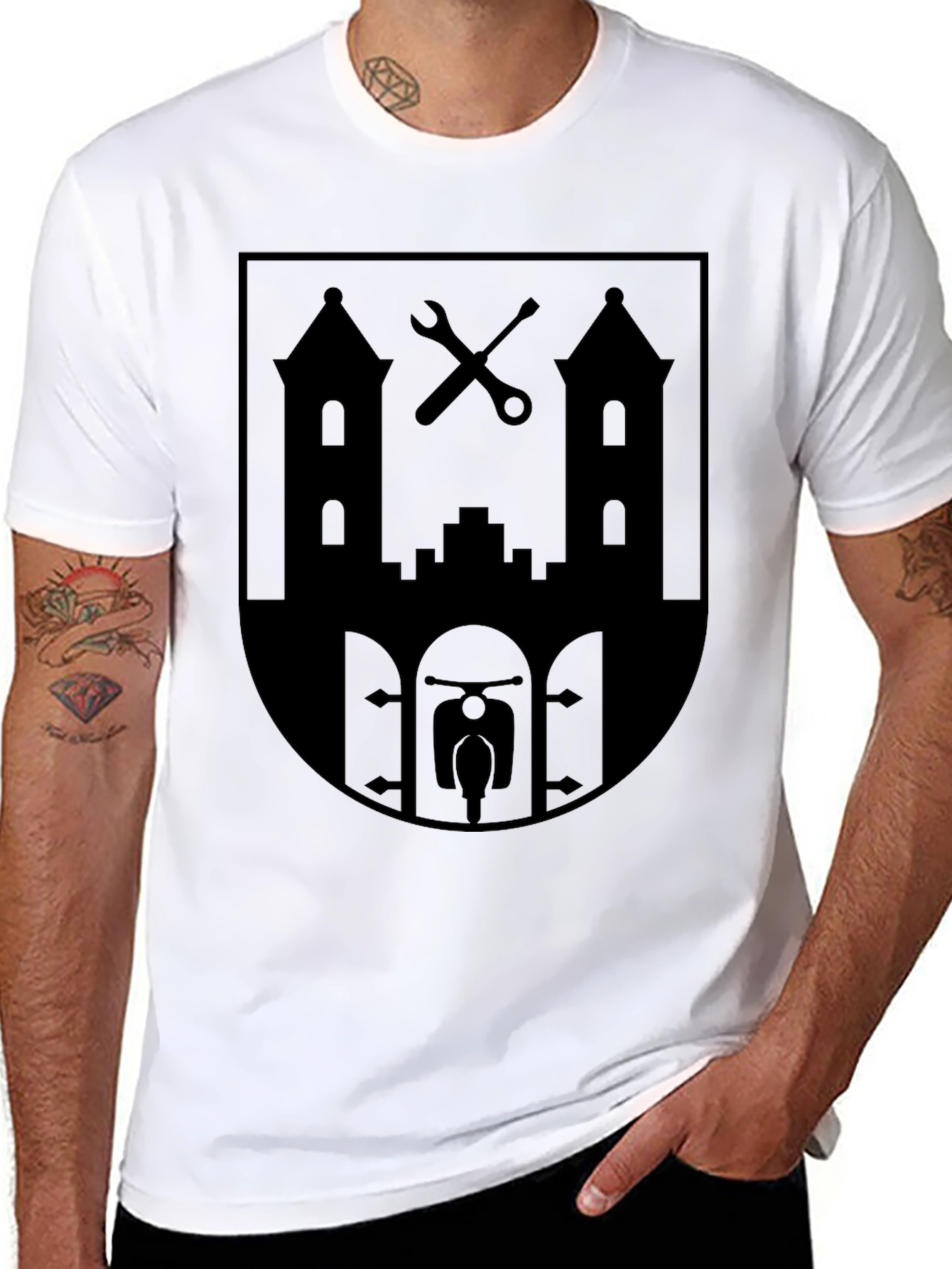 Black City Crest Graphic T-Shirt - Black view 8
