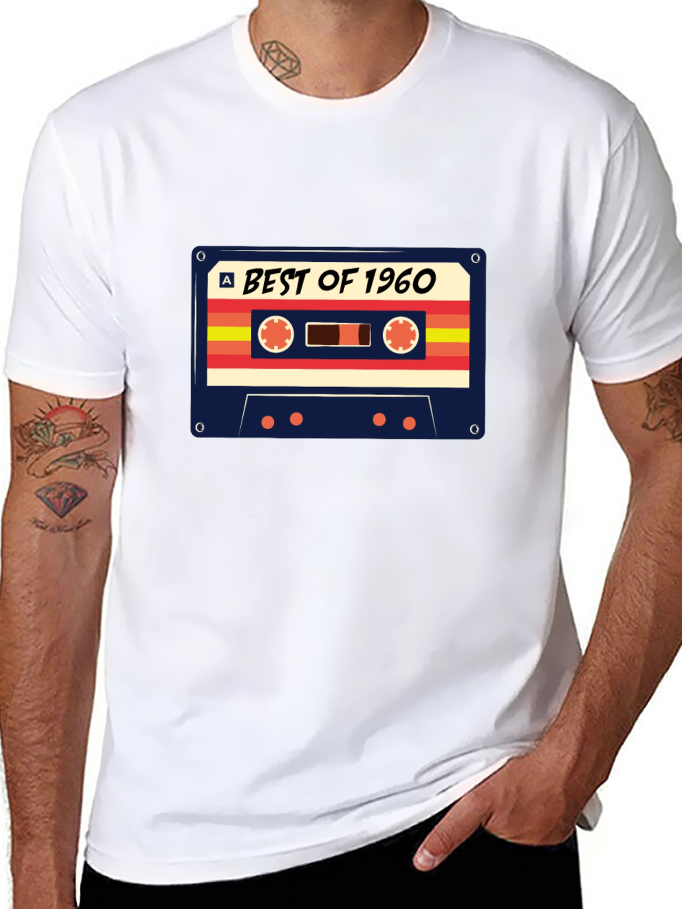 Black Best of 1960 Cassette Graphic T-Shirt view 8