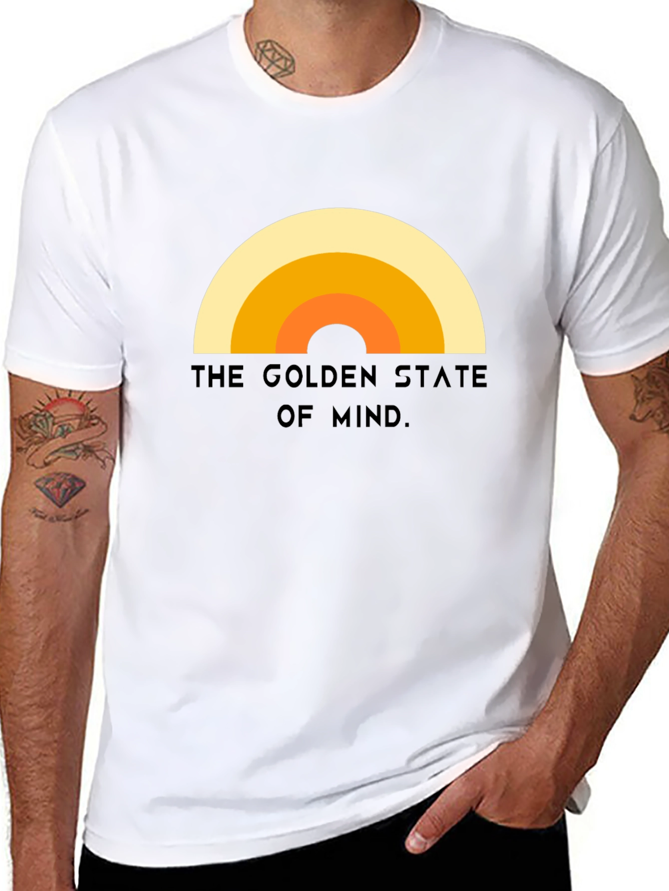 Black Golden State of Mind Retro T-Shirt view 8
