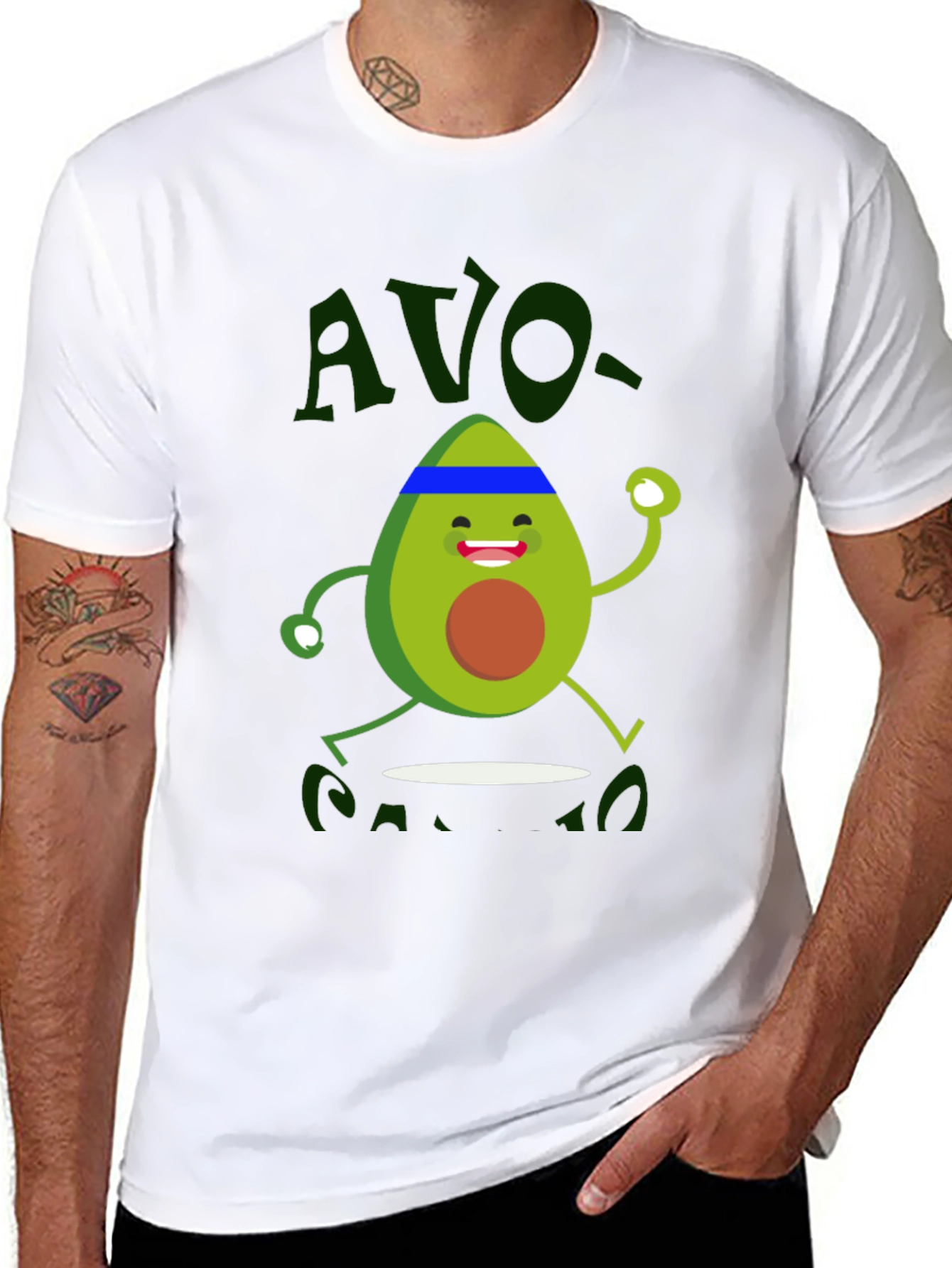 Black Avo-Cardio T-Shirt - Workout Avocado Graphic Tee view 8