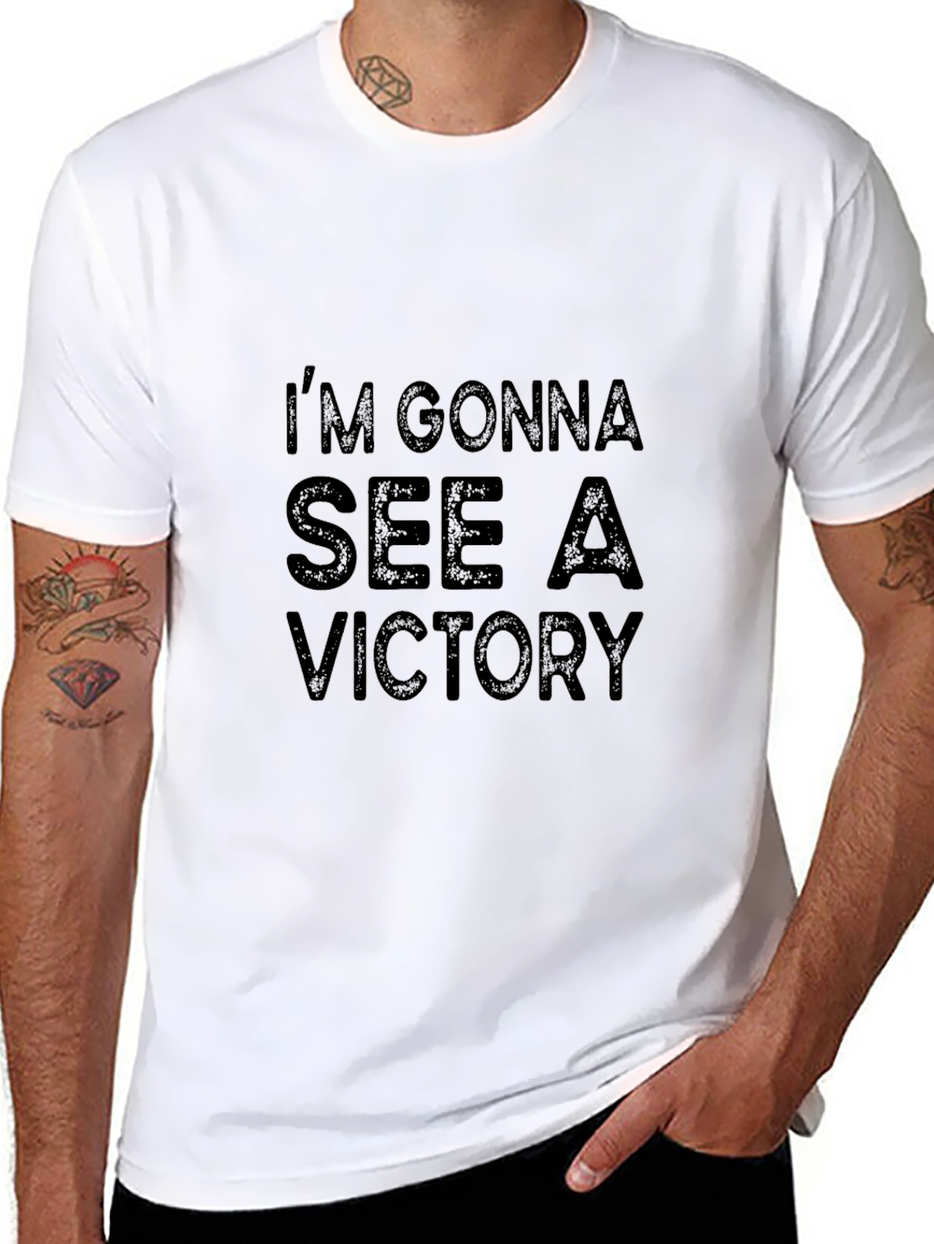 Black I'm Gonna See A Victory Black T-Shirt view 8