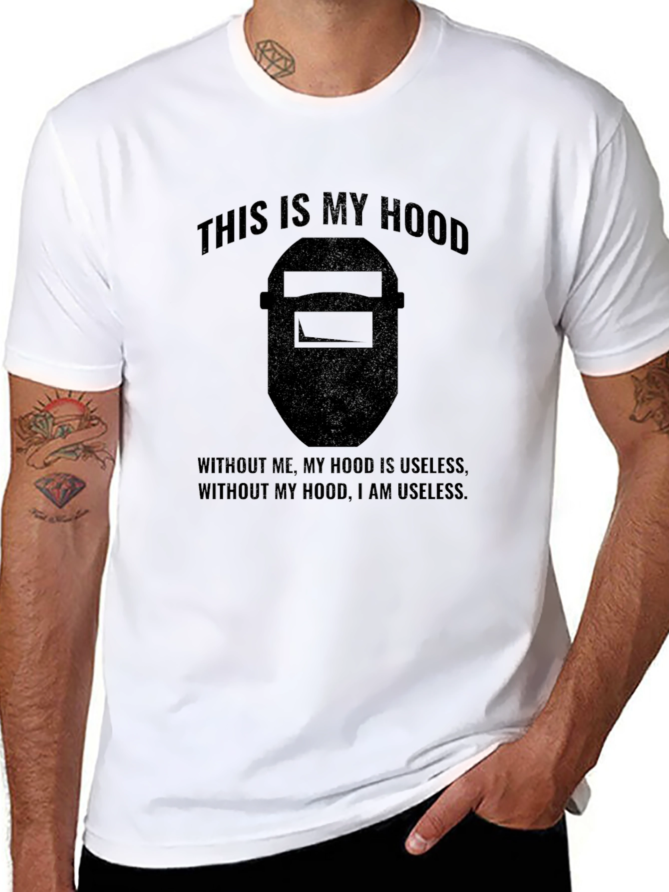 Black Welder's Hood T-Shirt - Funny Welding Tee view 8