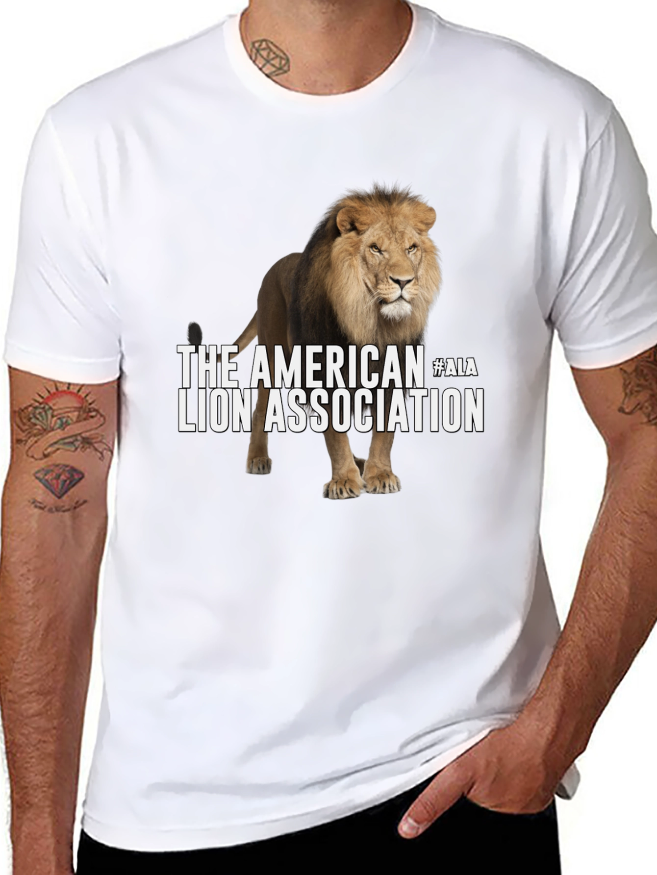 Black American Lion Association Graphic T-Shirt view 8