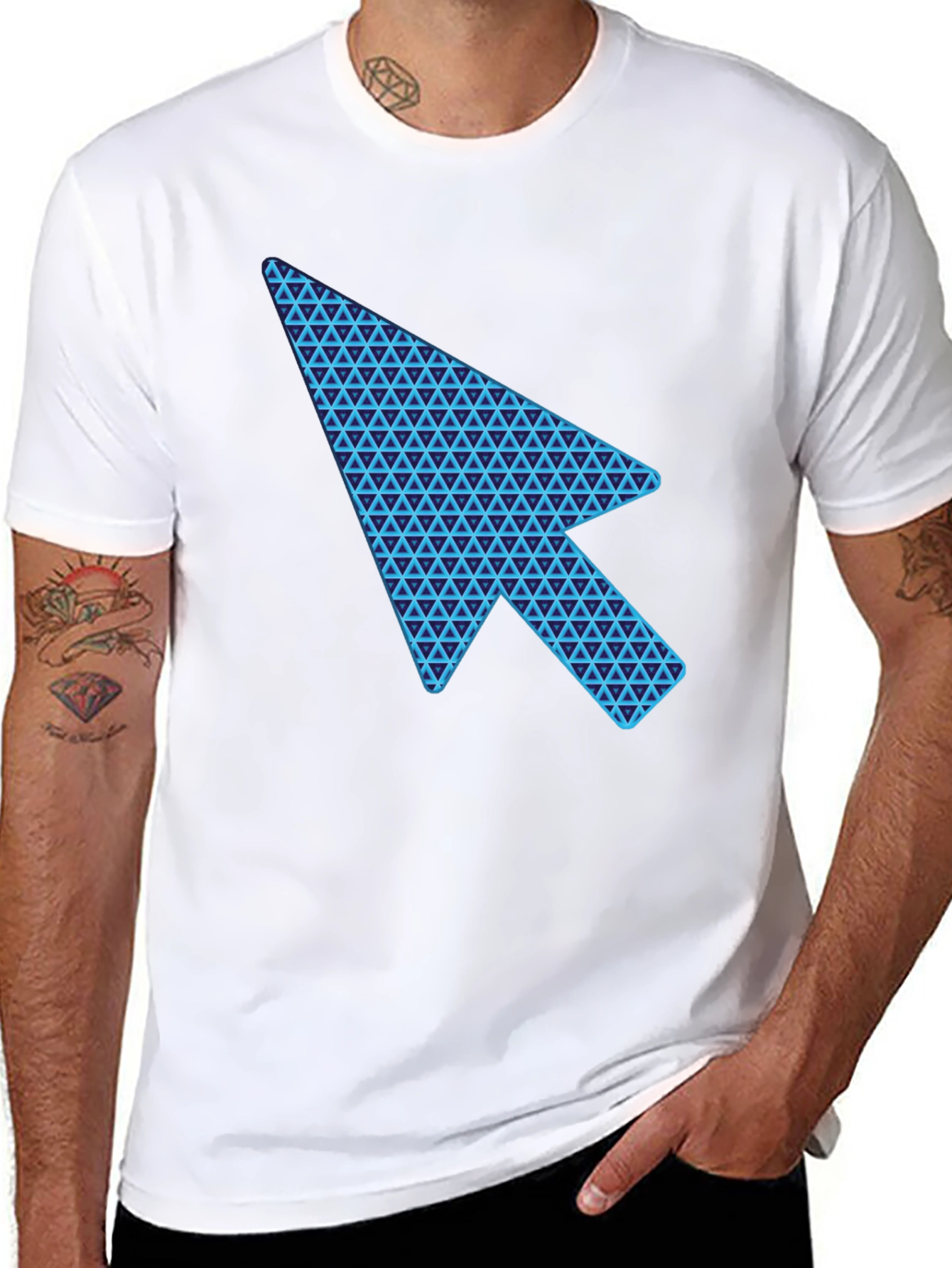 Black Cursor Arrow Graphic Black T-Shirt view 8