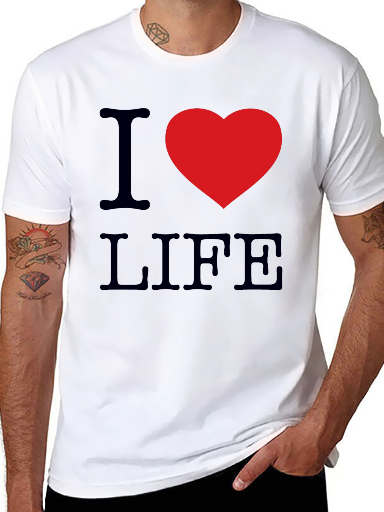 Black I Love Life Graphic Tee - Soft Cotton Comfort view 8