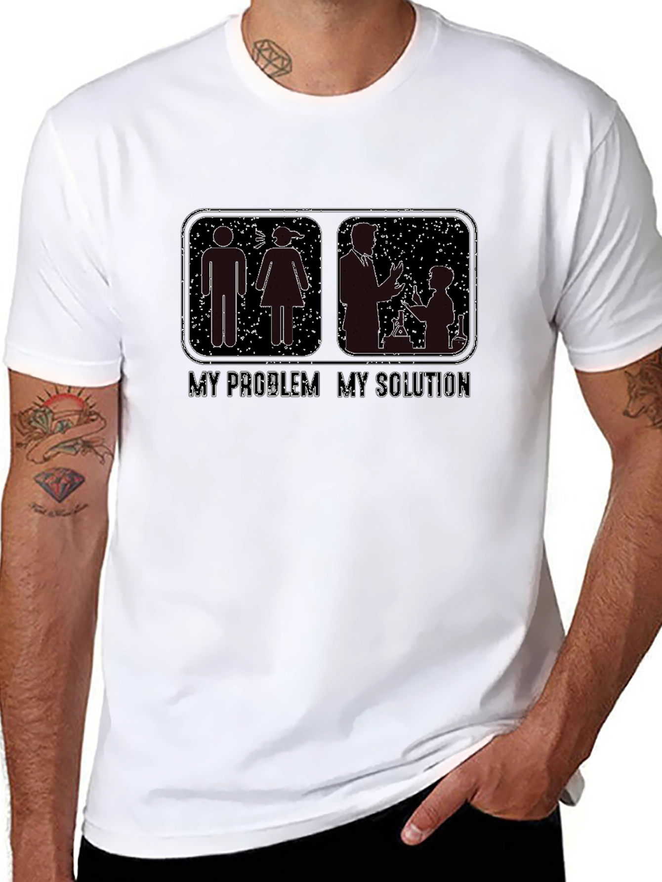 Black Problem Solution Graphic T-Shirt view 8
