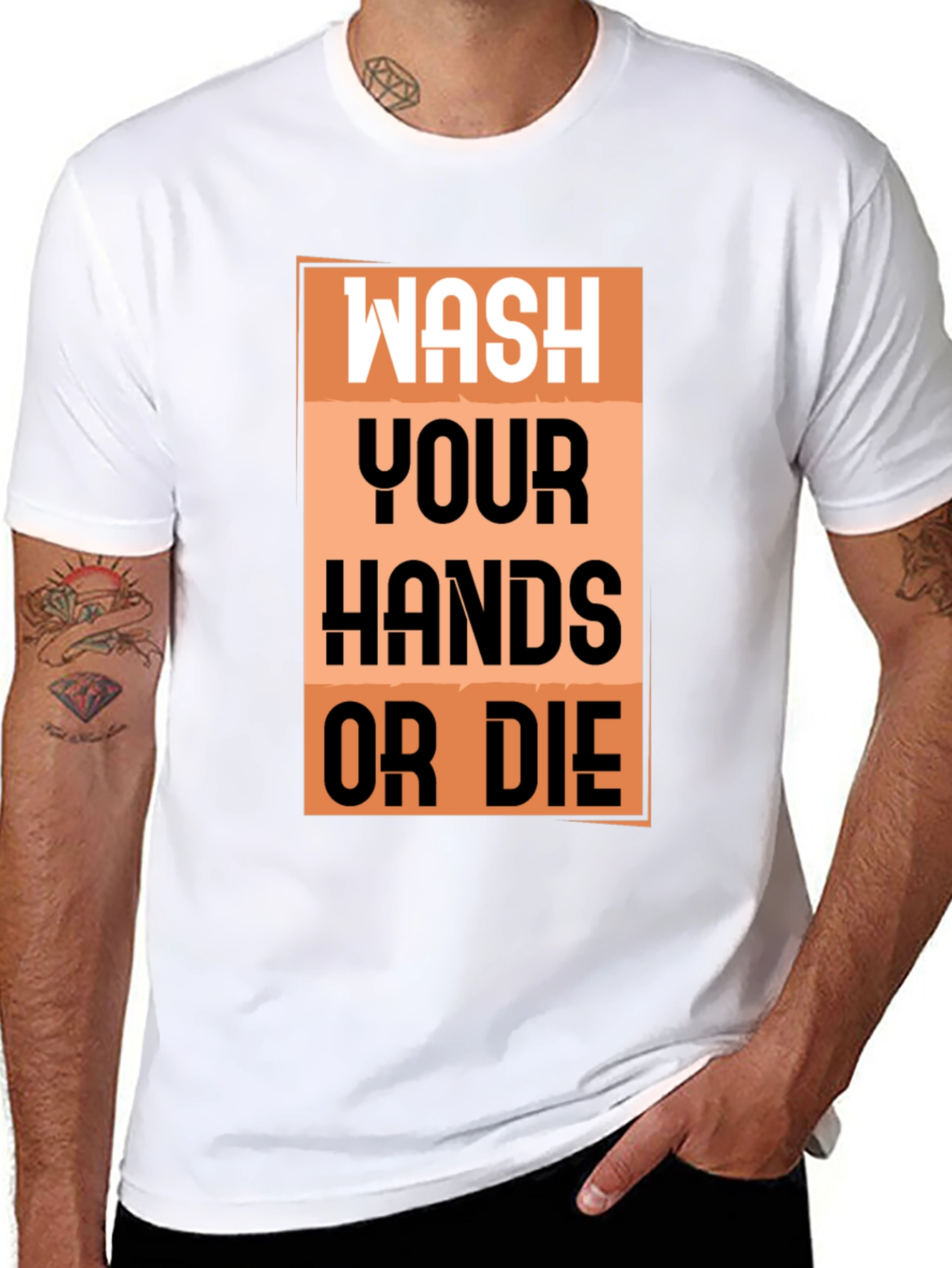 Black Wash Your Hands T-Shirt - Funny Quarantine Tee view 8