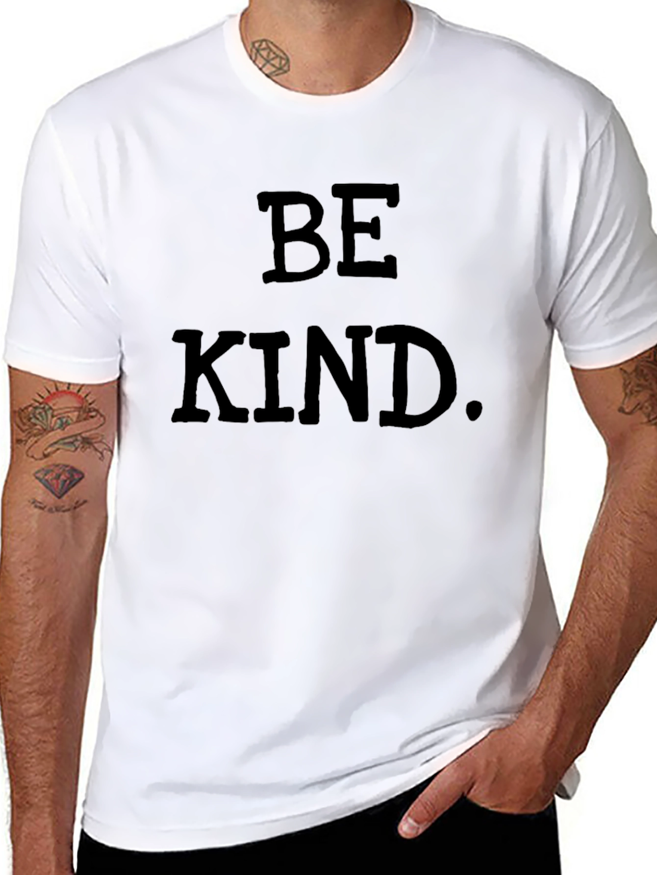 Black Be Kind T-Shirt - Classic Crew Neck Tee view 8