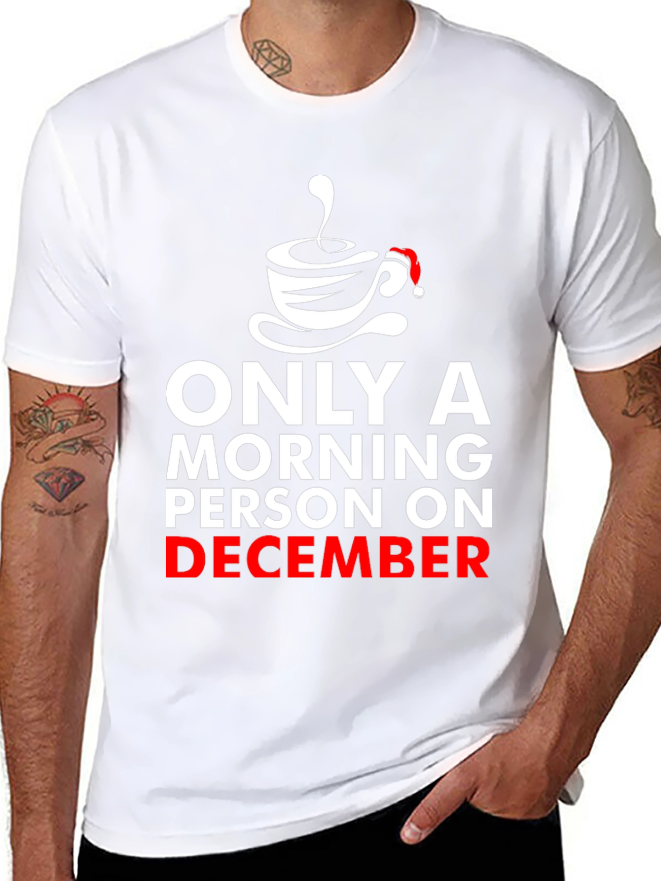 Black Morning Person on December Graphic T-Shirt view 8