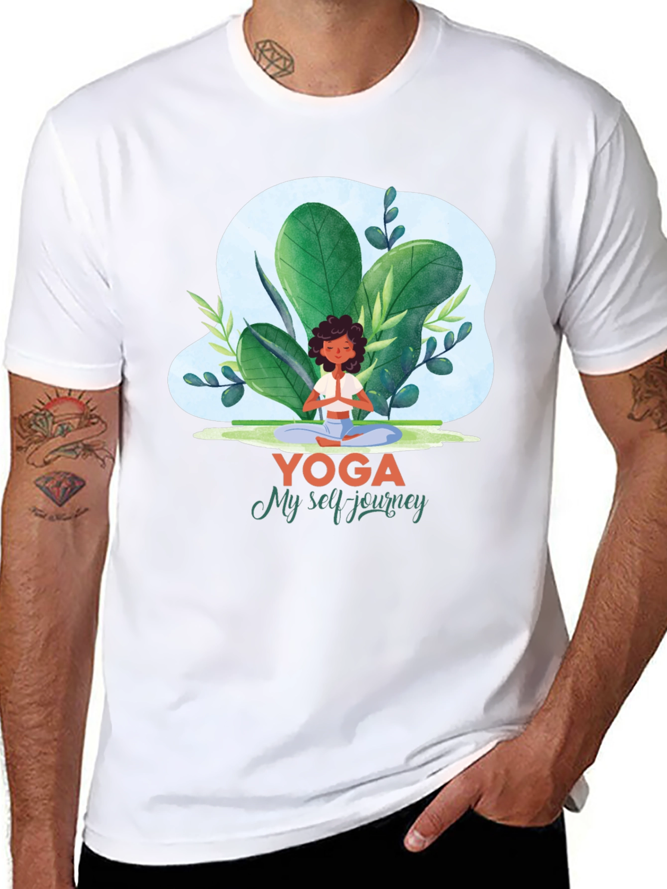 Black Yoga Journey Graphic Tee - Meditate in Style! view 8