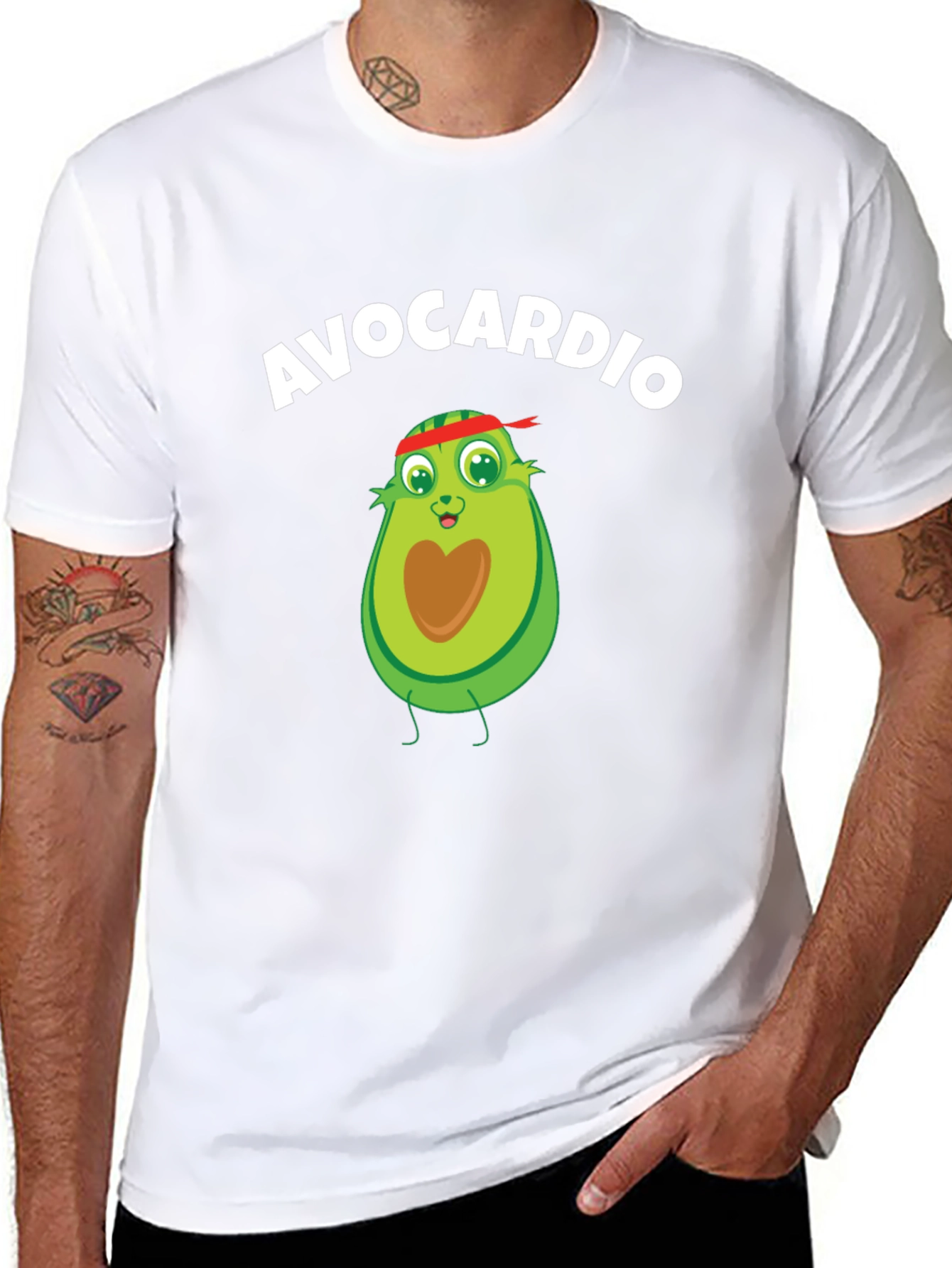 Black Avocardio Workout T-Shirt - Funny Avocado Gym Tee view 8