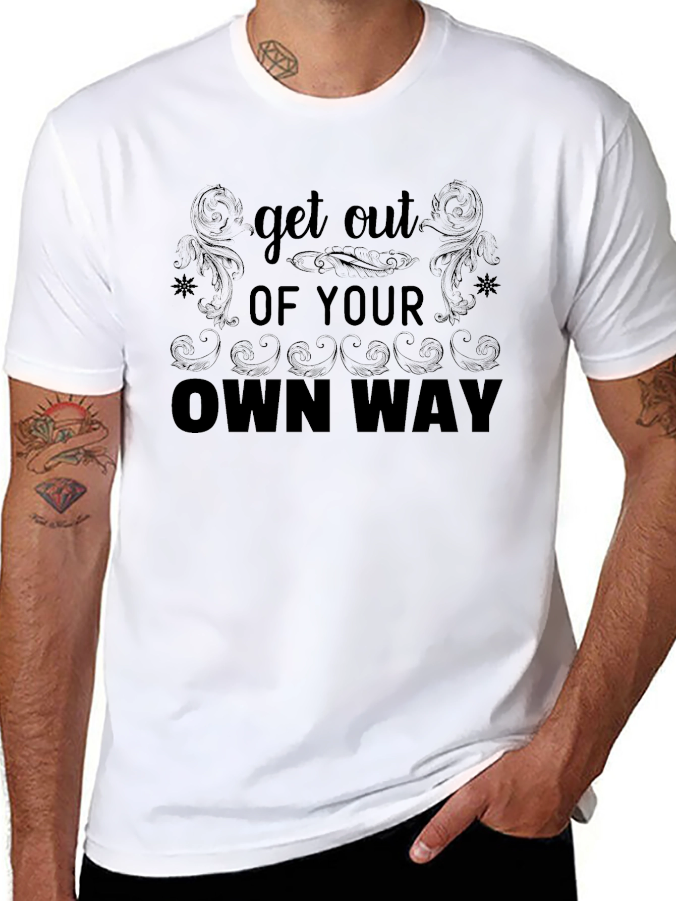 Black Get Out Of Your Own Way Graphic Tee view 8