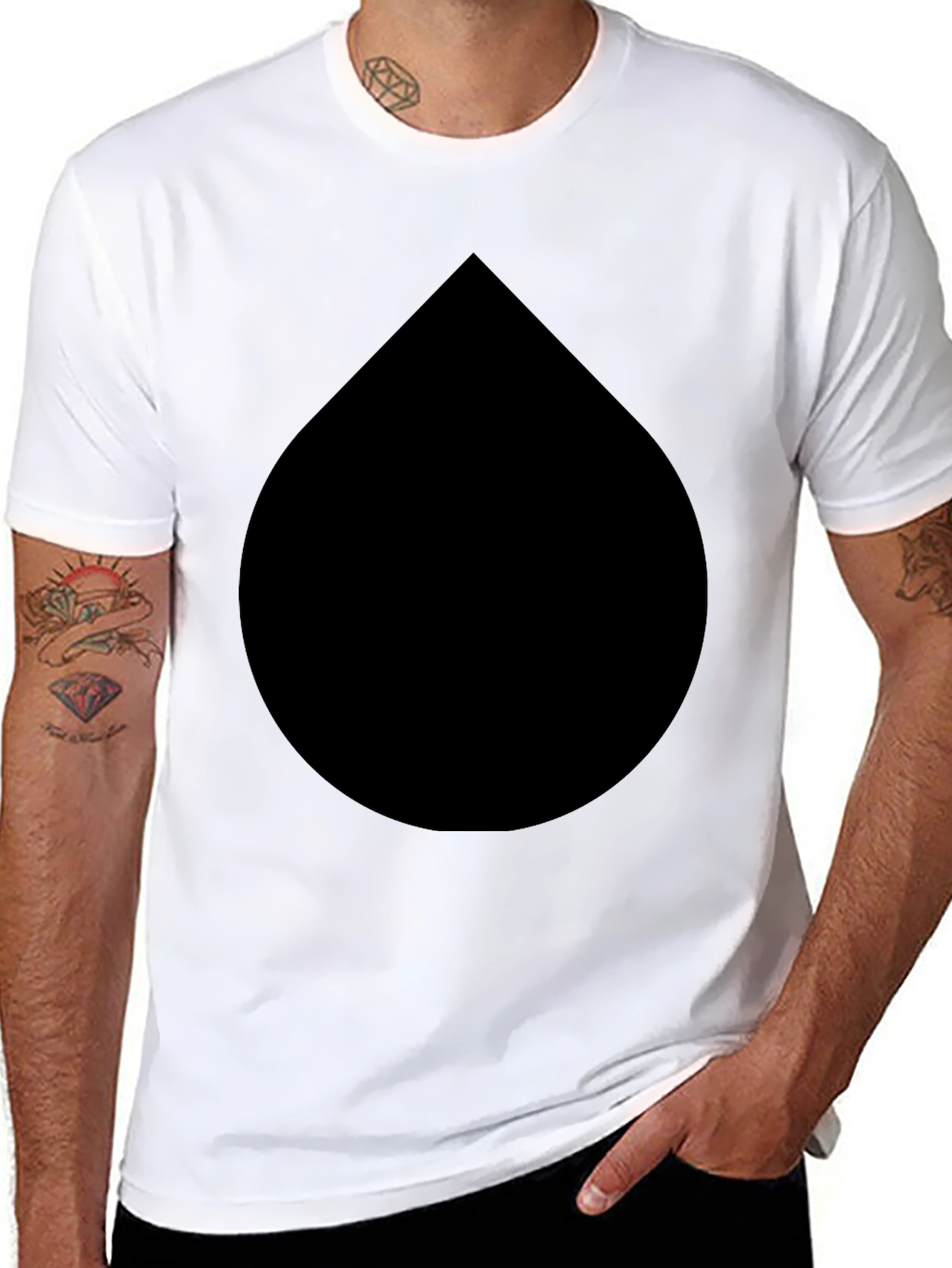 Black Black Drop Graphic Tee - Modern Minimalist Style view 8