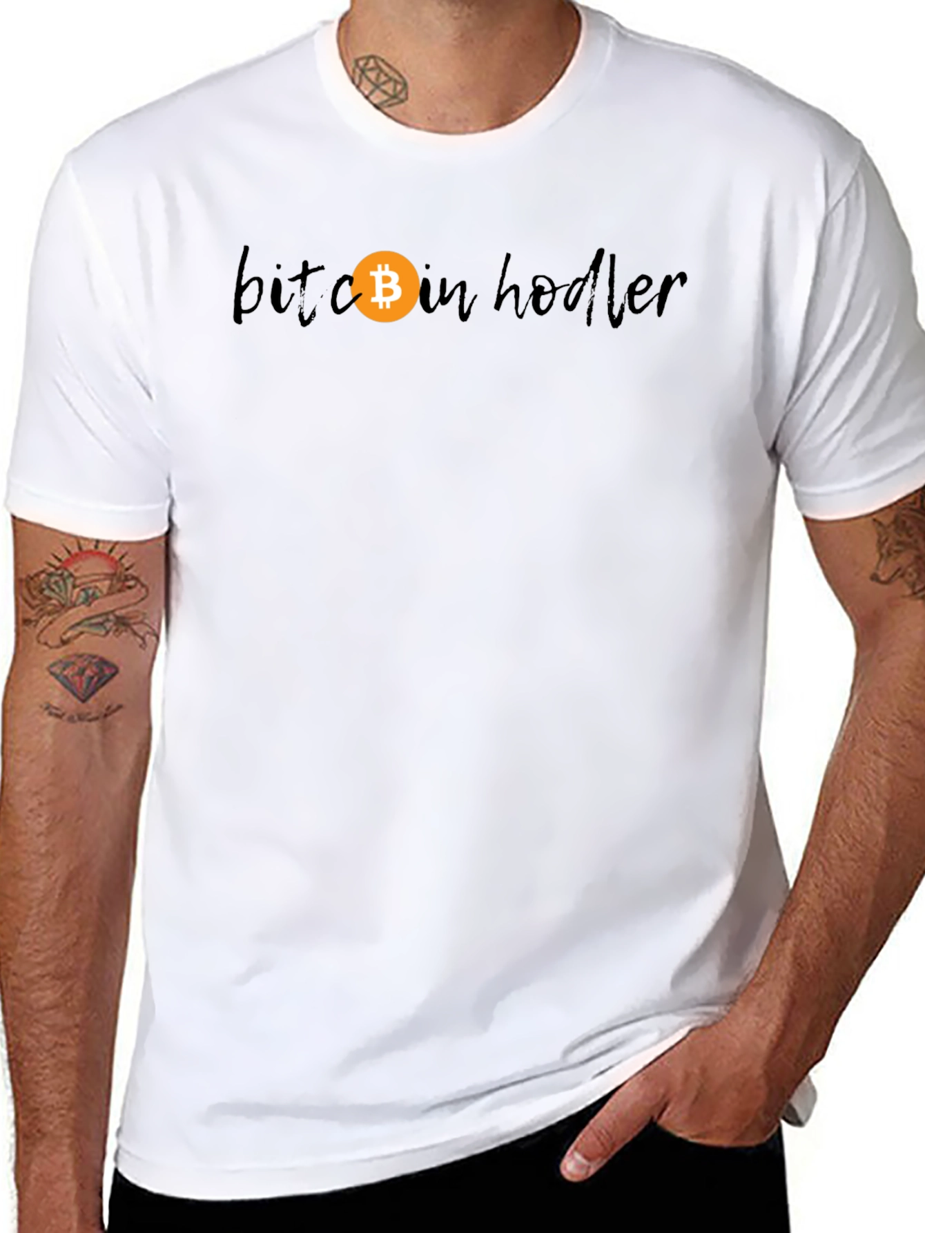 Black Bitcoin HODLer Black T-Shirt Crypto Design view 8