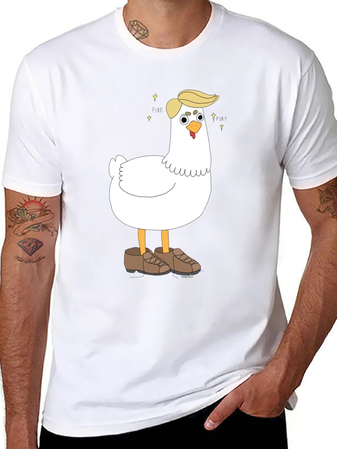Black Fire & Fury Chicken T-Shirt view 8