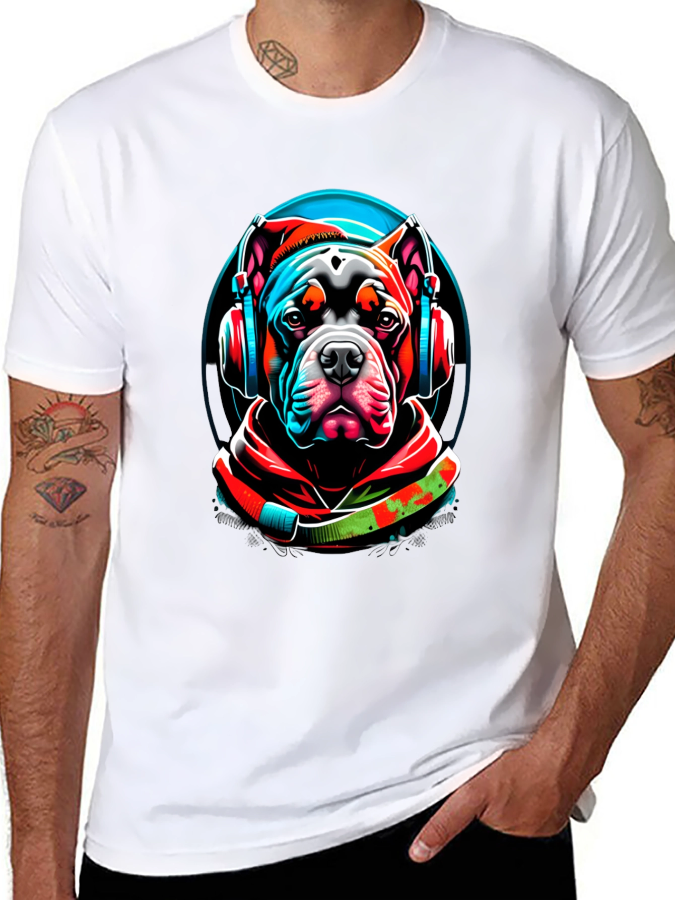 Black Dog DJ Graphic T-Shirt - Cool Canine Style view 8
