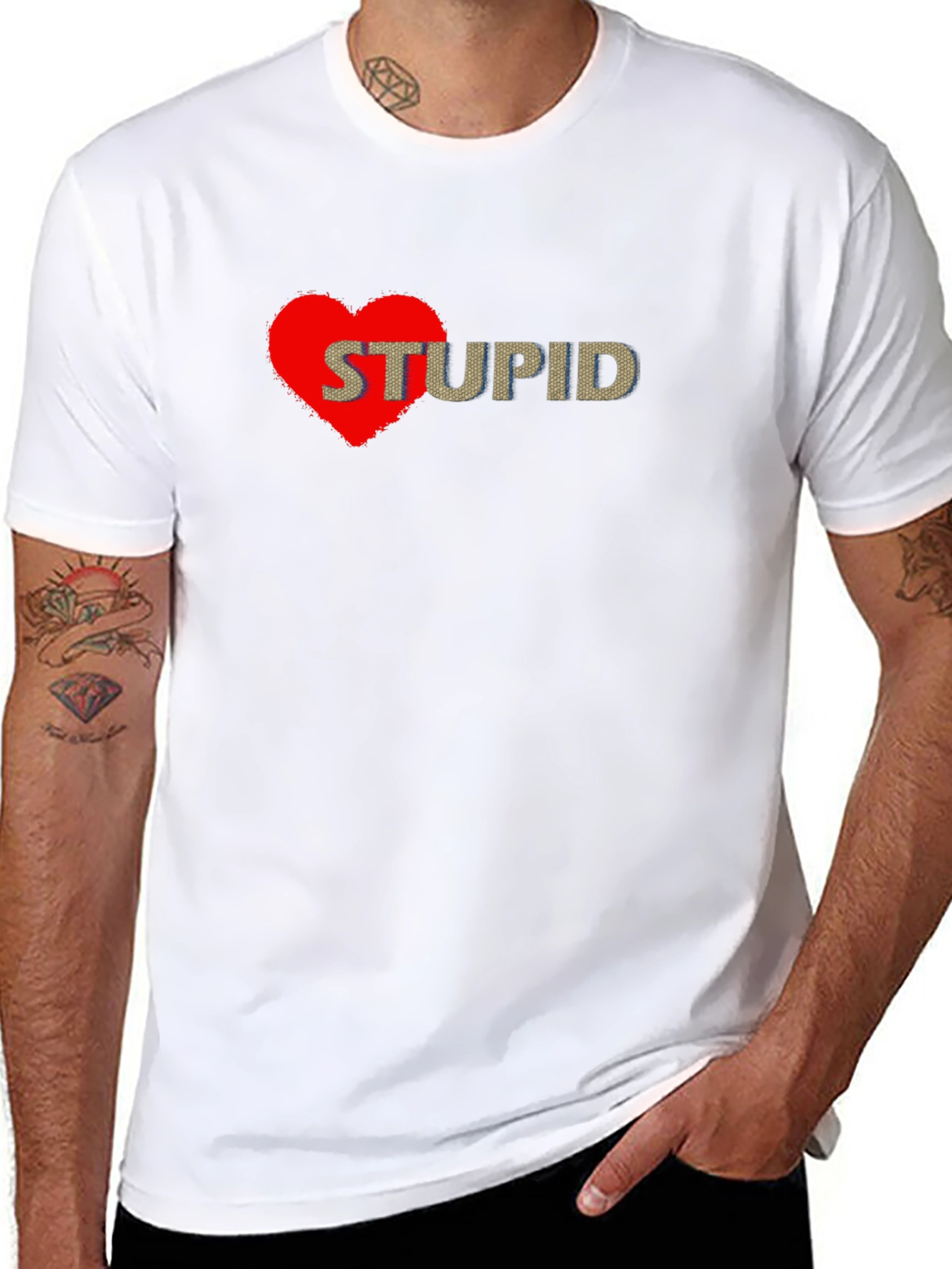 Black I Heart Stupid Graphic Tee - Casual Style view 8